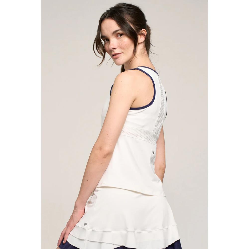 Lija Women's Holiday Spice Tank - White/Eggplant