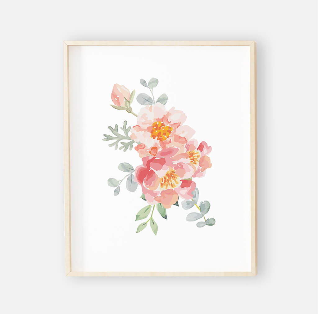  Ella's Dusty Rose Floral Digital Nursery Art Bundle、mySite、layawaytickets