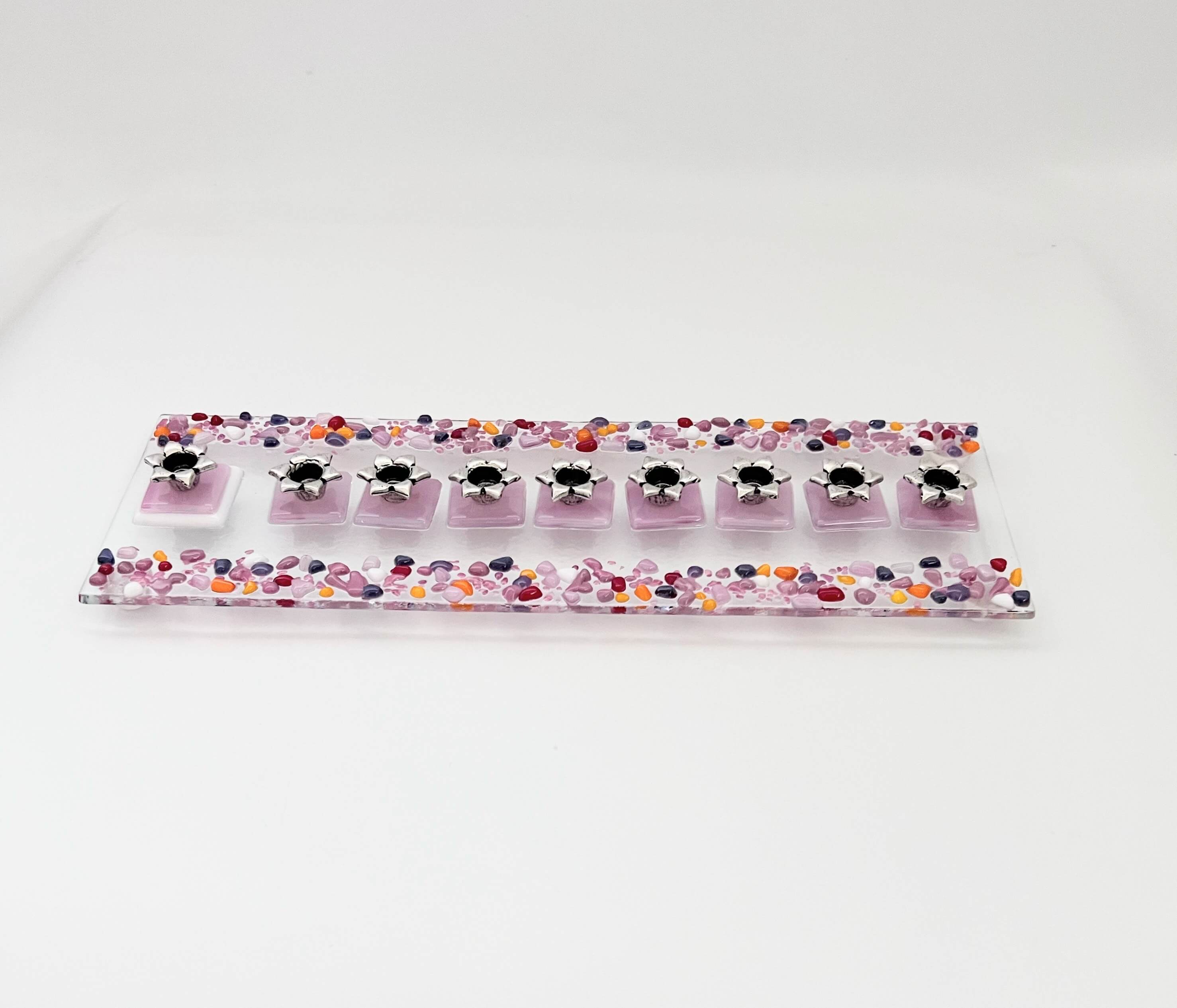 Fused Glass Menorah - Pink、mySite、topwebapps
