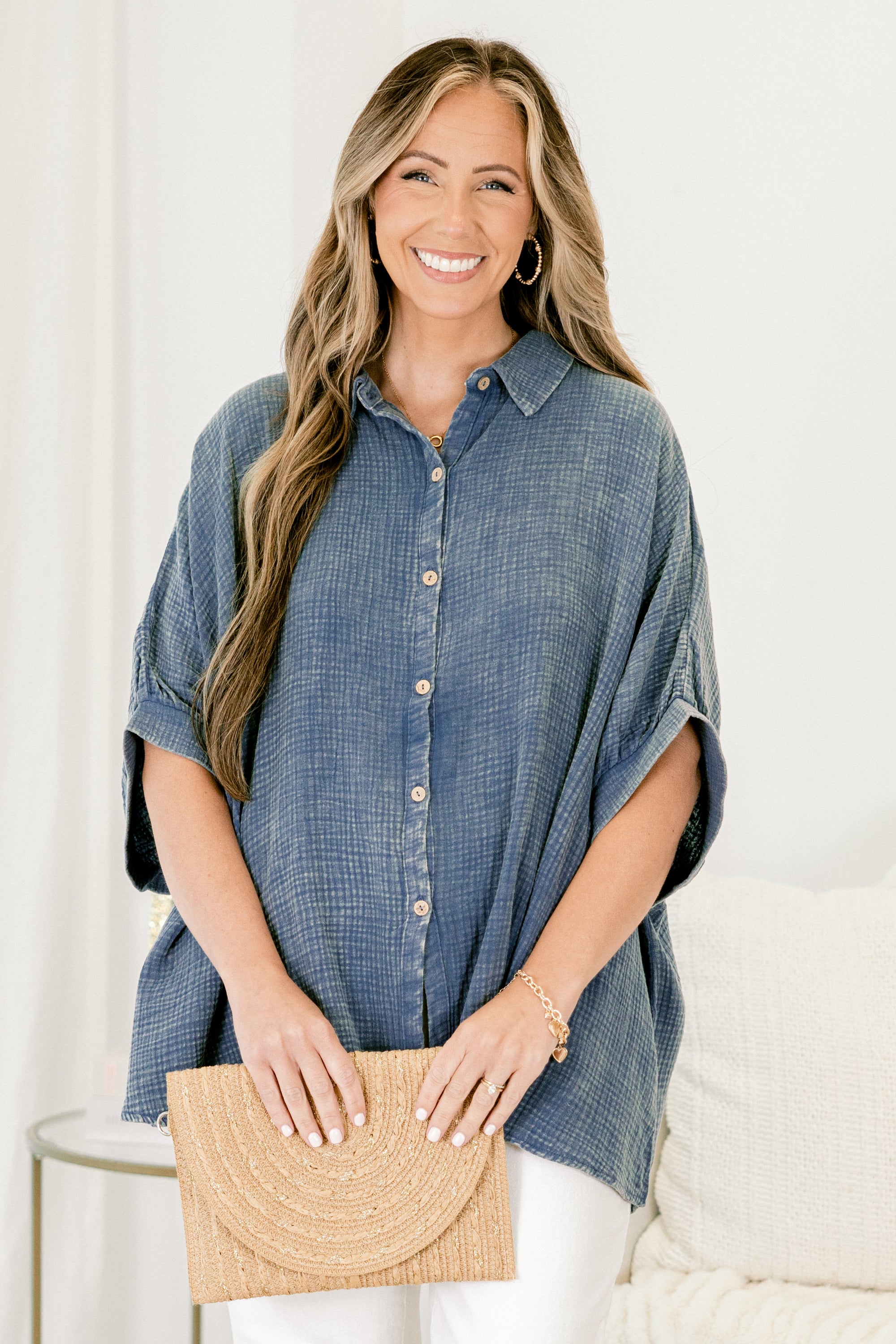  Wistful Weekend Top, Dusty Blue、mySite、justintrudeaud