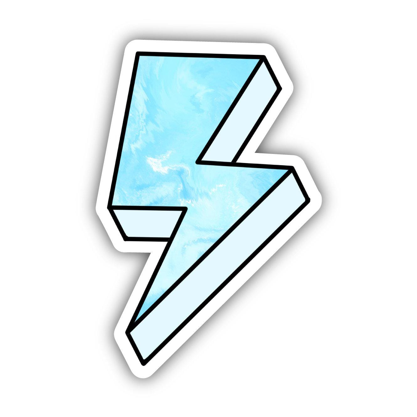  Blue Tie Dye Lightning Bolt Aesthetic Sticker、mySite、elrpsem3k