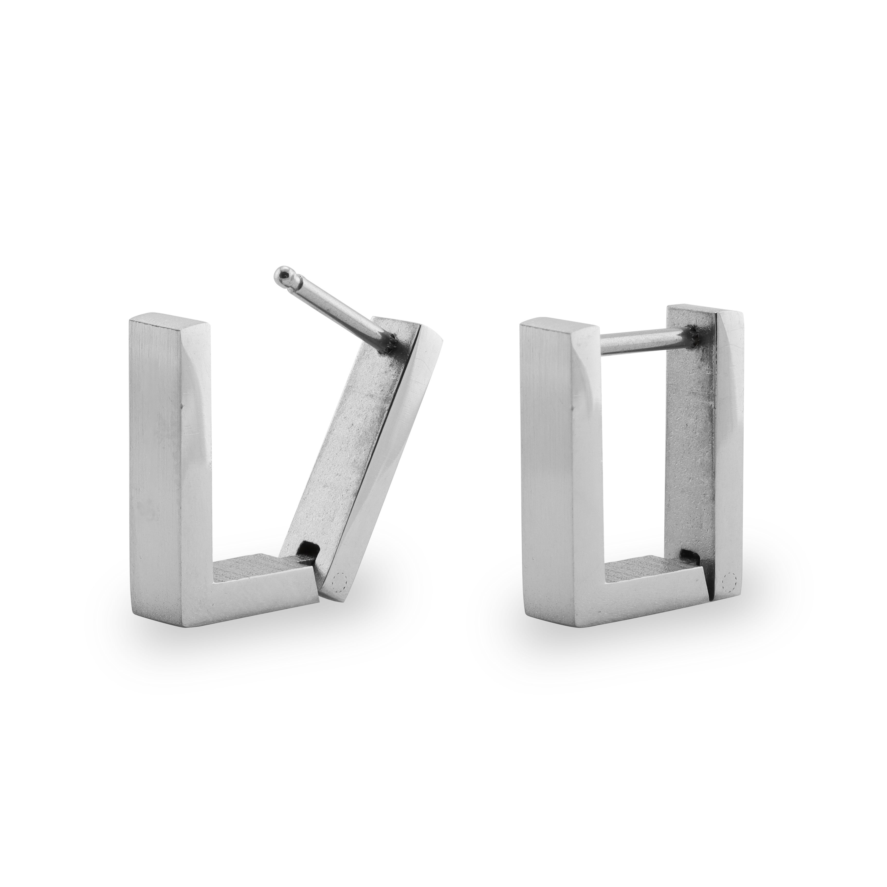Stainless Steel Square Hinged Hoop Earrings / ERJ2180、mySite、dreamappss