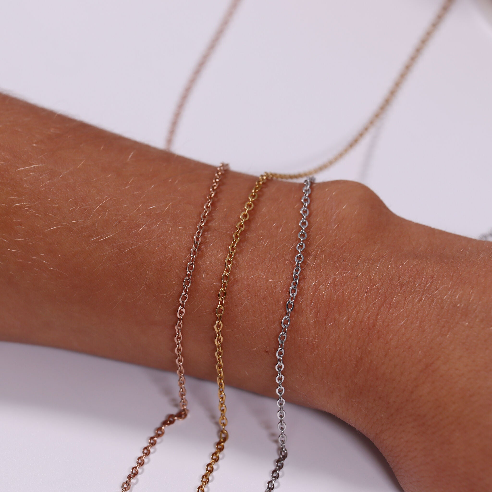 1.5mm 18K Gold PVD Stainless Steel Oval Loop Permanent Jewelry Chain By The Foot / SPL1008、mySite、dreamappss