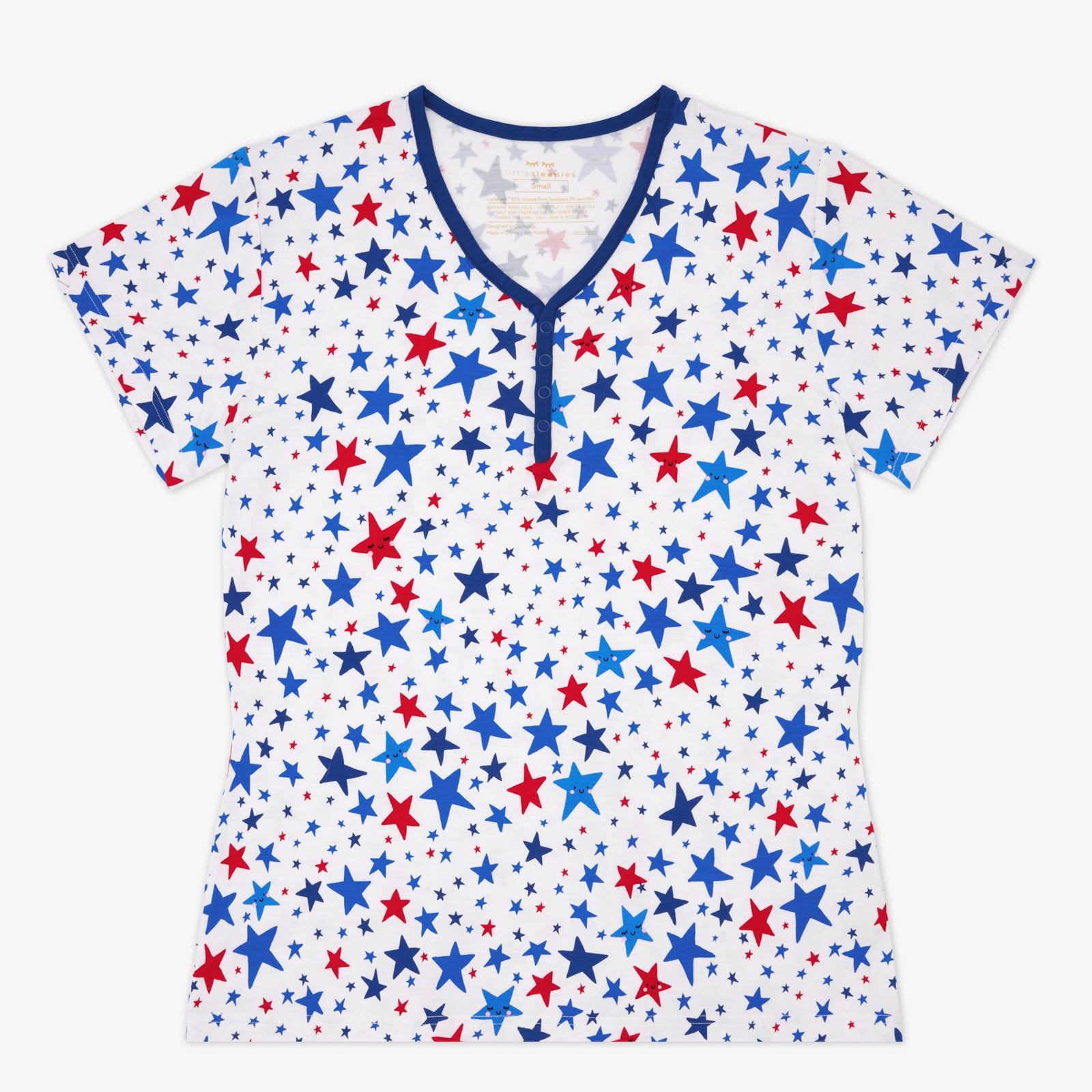 Bright Stars Women's Short Sleeve Pajama Top、mySite、g9winljtr