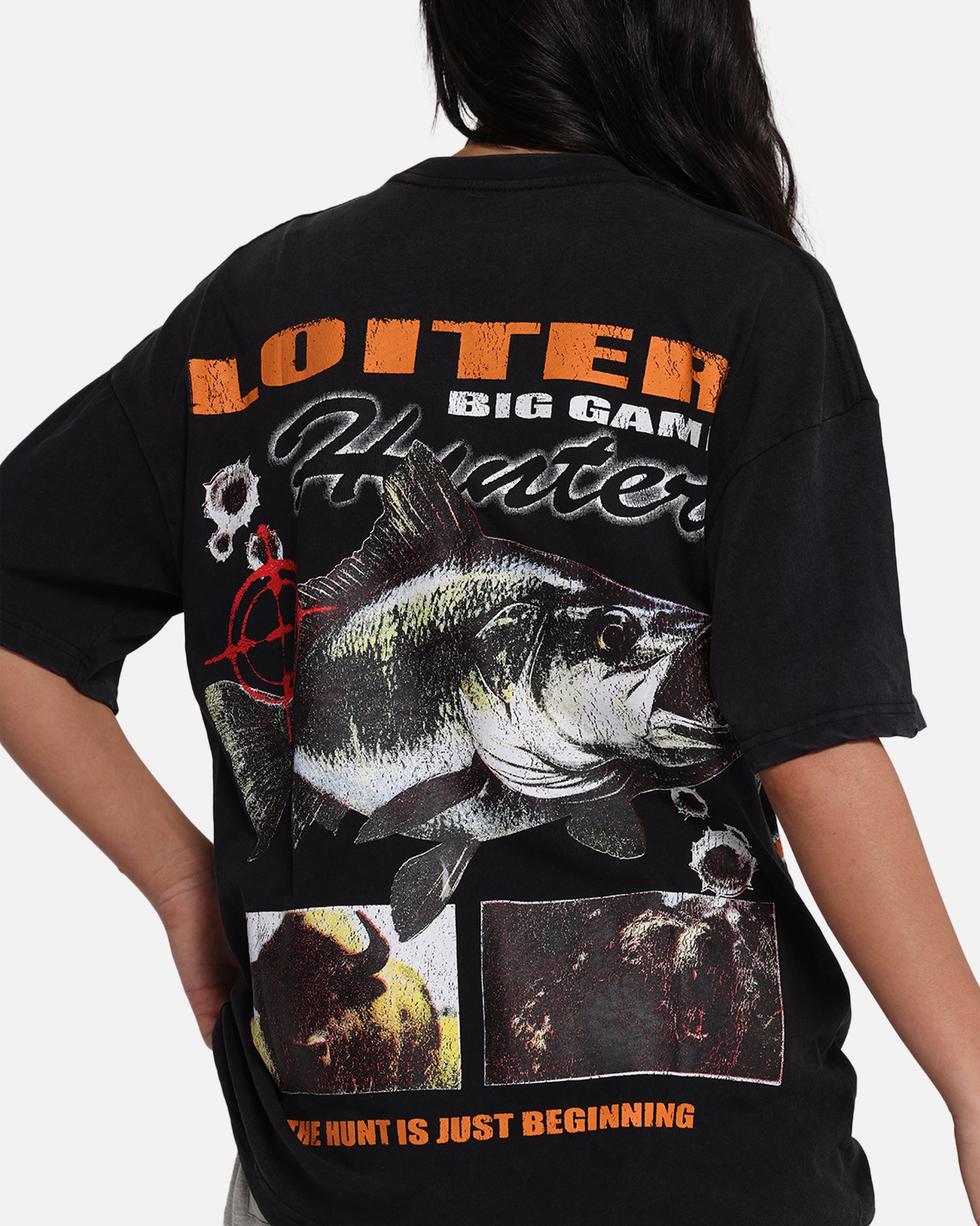 Loiter Big Game T-Shirt Black Acidwash、mySite、zt4zffjzw