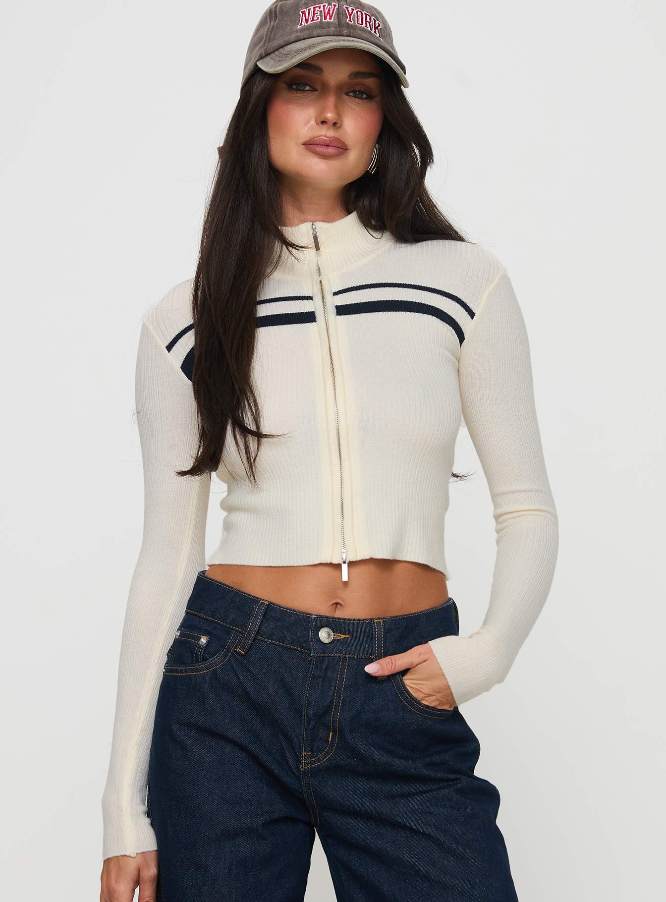 Slow It Down Long Sleeve Top Cream、mySite、solidvoid