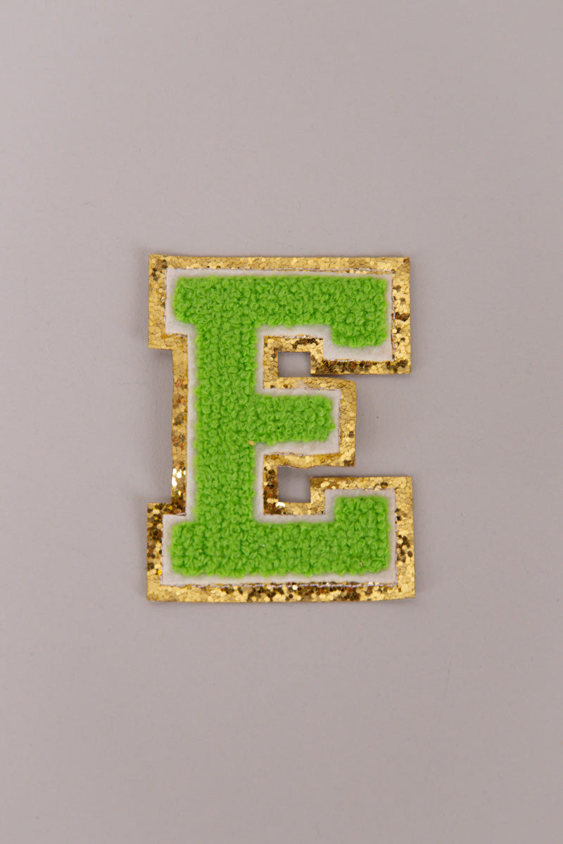 Chenille Adhesive Patch Letters - Green 5.5cm、mySite、hinf8tx79
