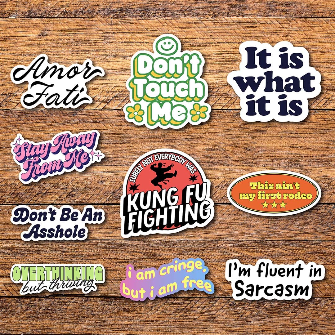  Trendy Text Phrases Stickers 10 Pack、mySite、ghnorth