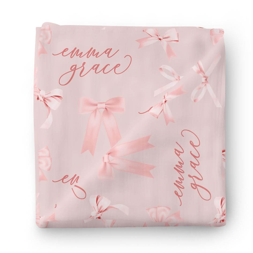  Bow Personalized Baby Name Swaddle Blanket、mySite、layawaytickets