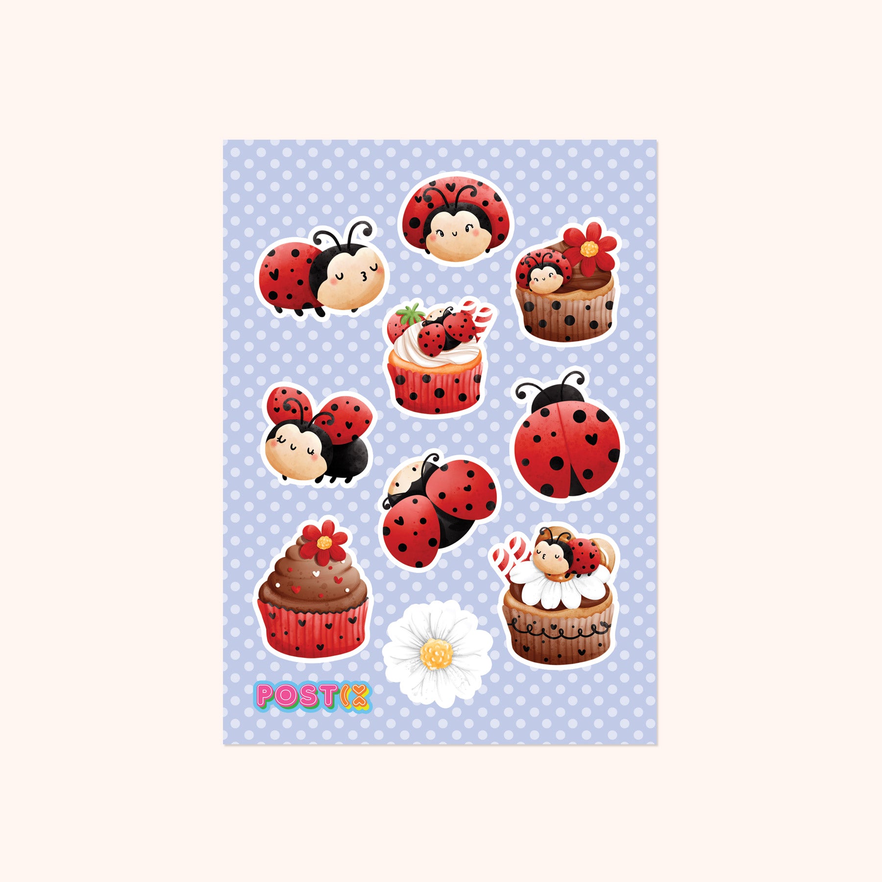  Coccinella Cupcakes Sticker Sheet、mySite、ghnorth