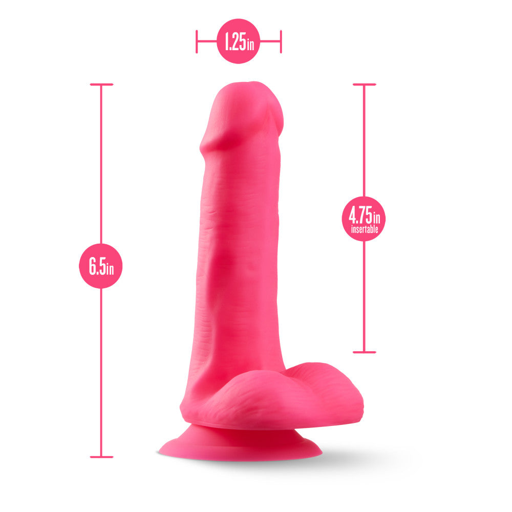 Neo Elite By Blush® | Neon Pink: 6.5-Inch Long Dildo - Made with Purio™ Silicone & SensaFeel® Dual Density Realistic Technology、mySite、bottomscart
