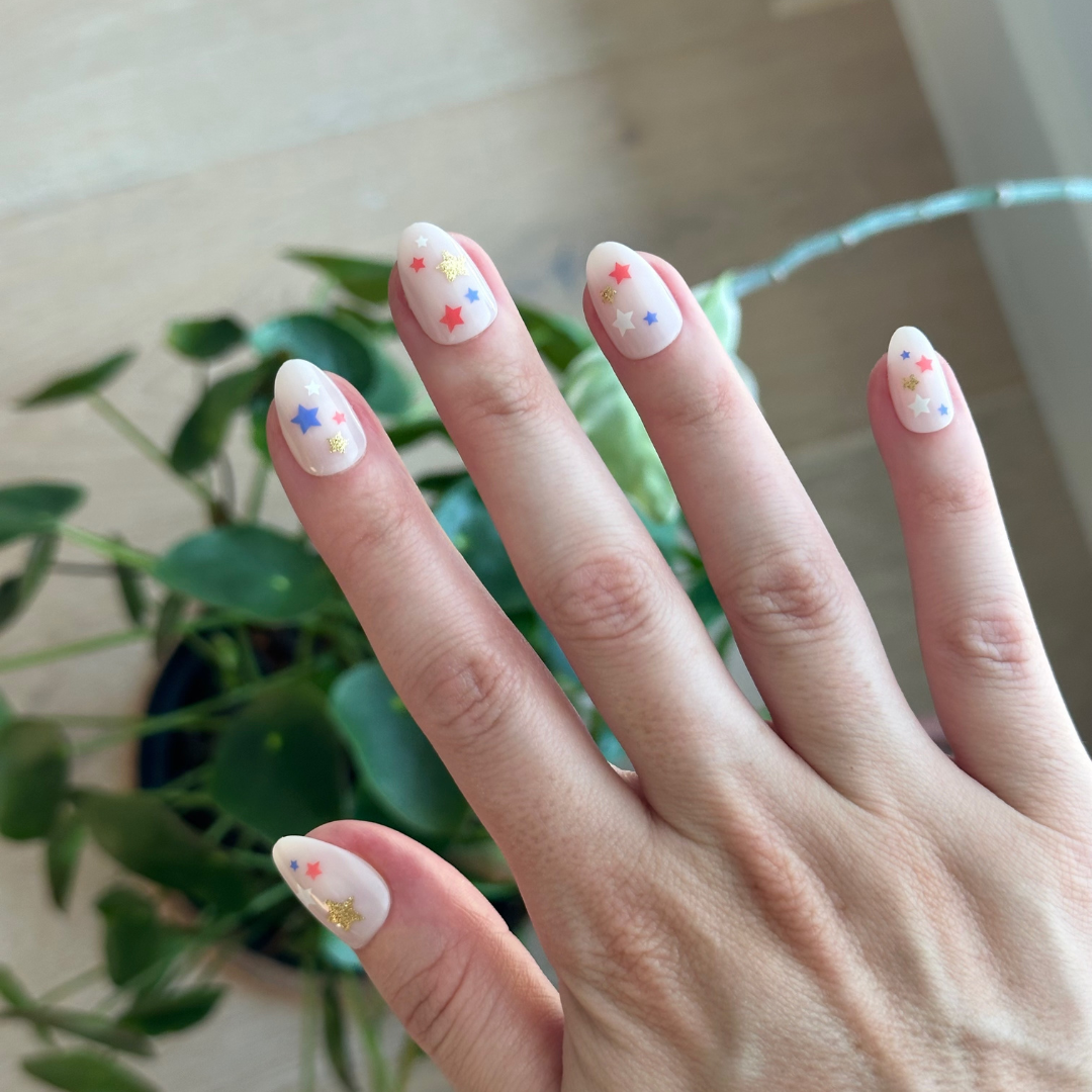 Star Spangled Party - Press-On | Short | Almond、mySite、solidvoid