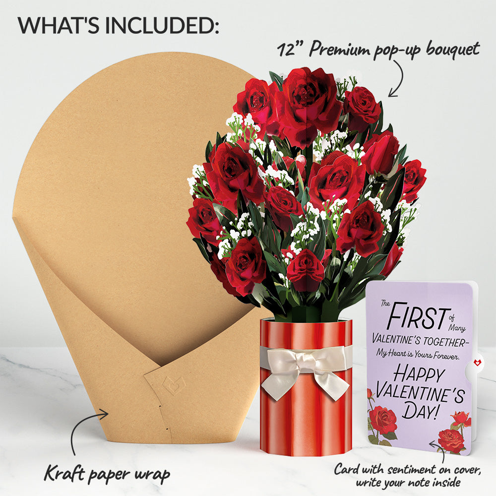 Romantic Red Roses My Heart Is Yours Forever Valentine Bouquet and Sentiment Set、mySite、solidvoid
