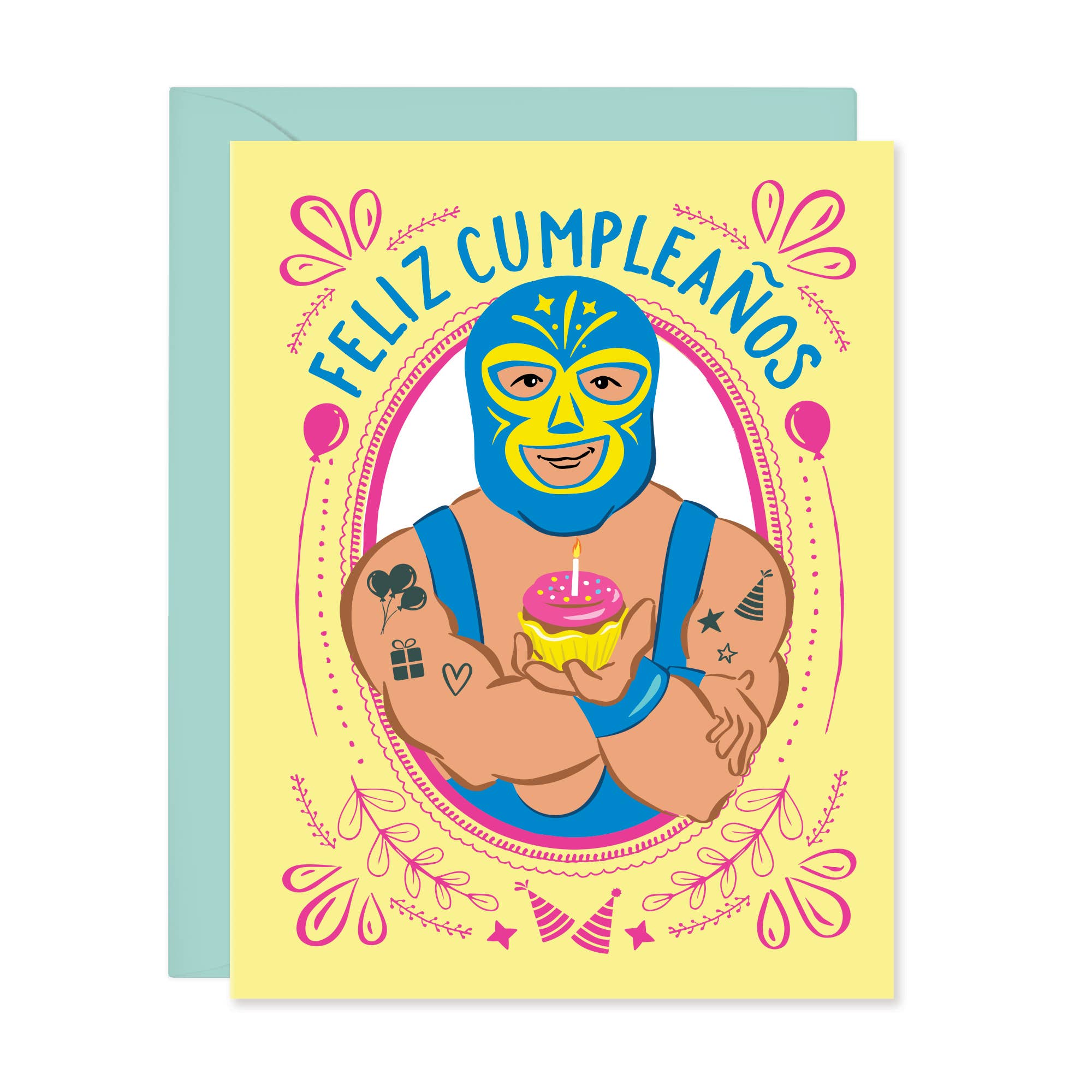 Lucy Loves Paper - Lucha Libre feliz cumpleaños - Birthday Card In Spanish (A2)、mySite、garagedoors4me