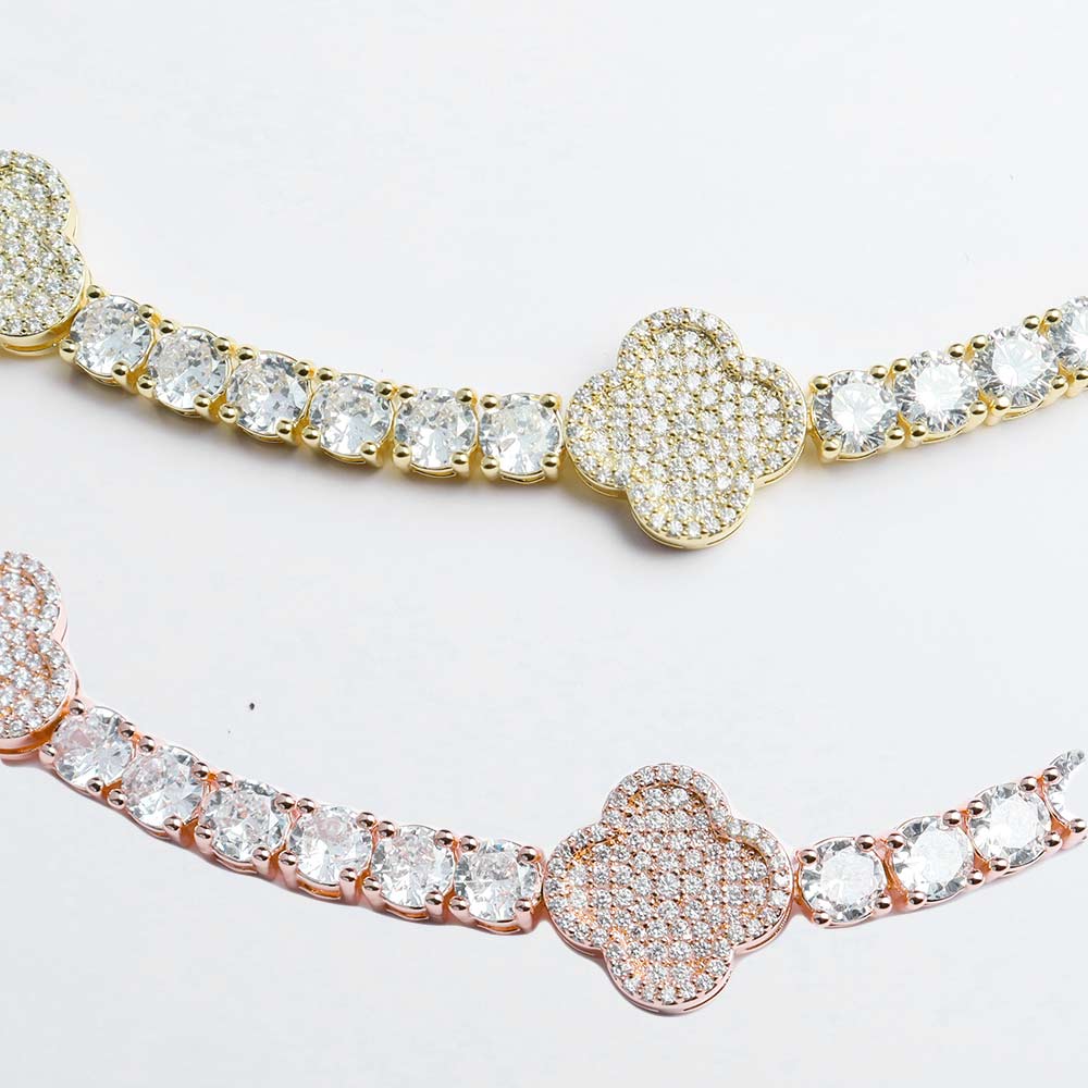 5MM Leaf Clover Moissanite Bracelet 14K Gold、mySite、hinf8tx79