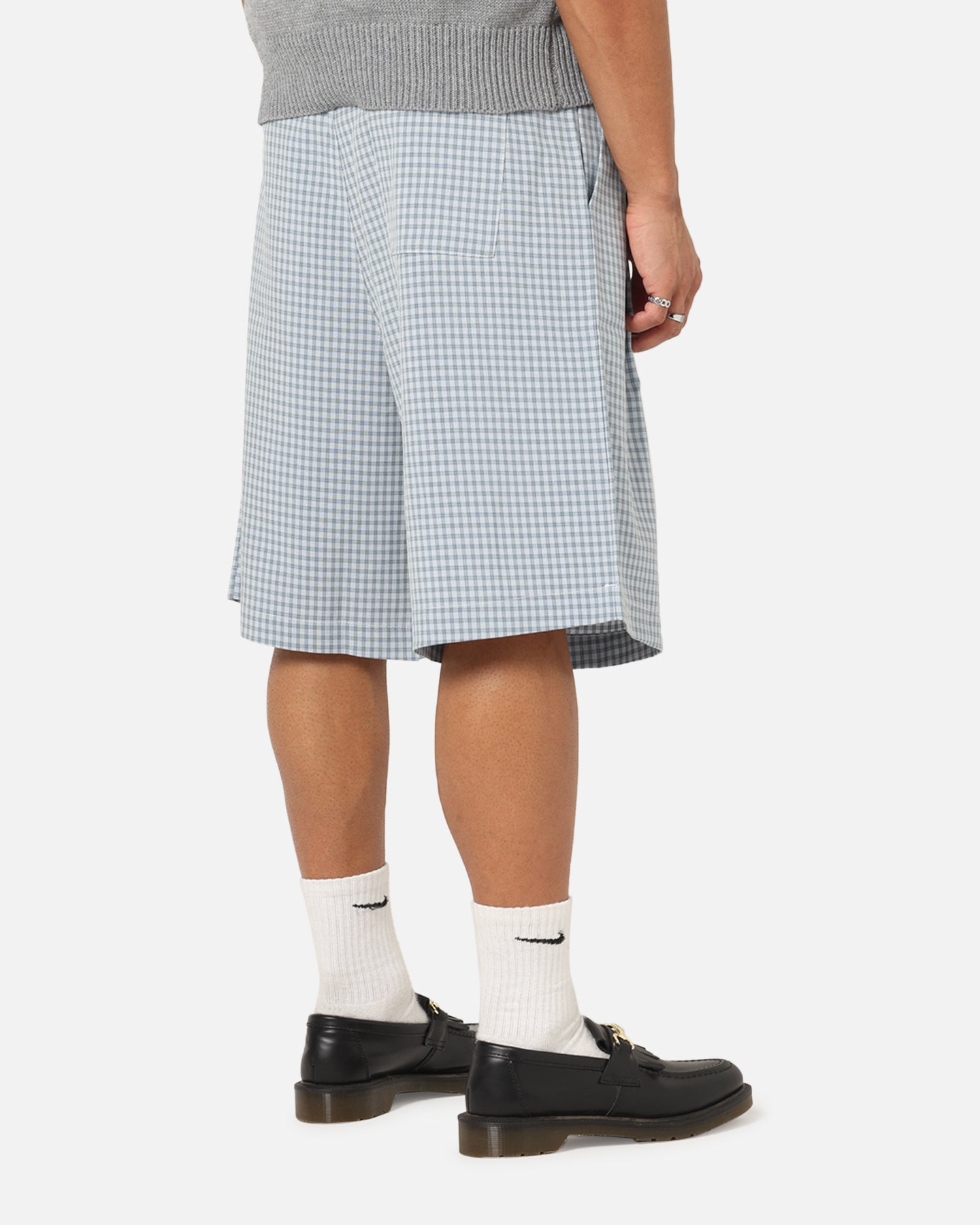 XXIII Baggy Pleated Shorts Blue Check、mySite、zt4zffjzw