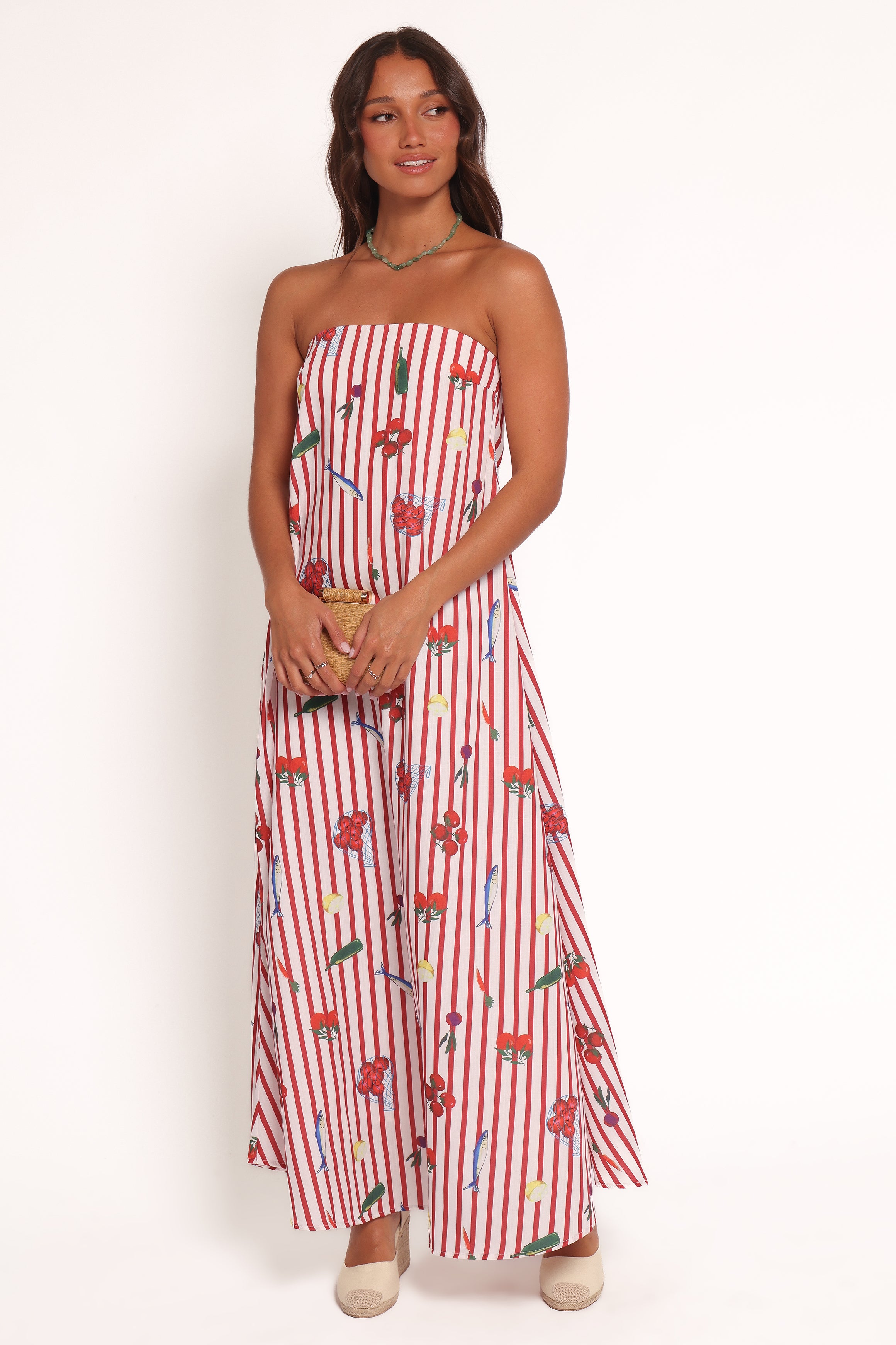  Soph Strapless Maxi Dress - Red Picnic Stripe、mySite、sugarbowlscore