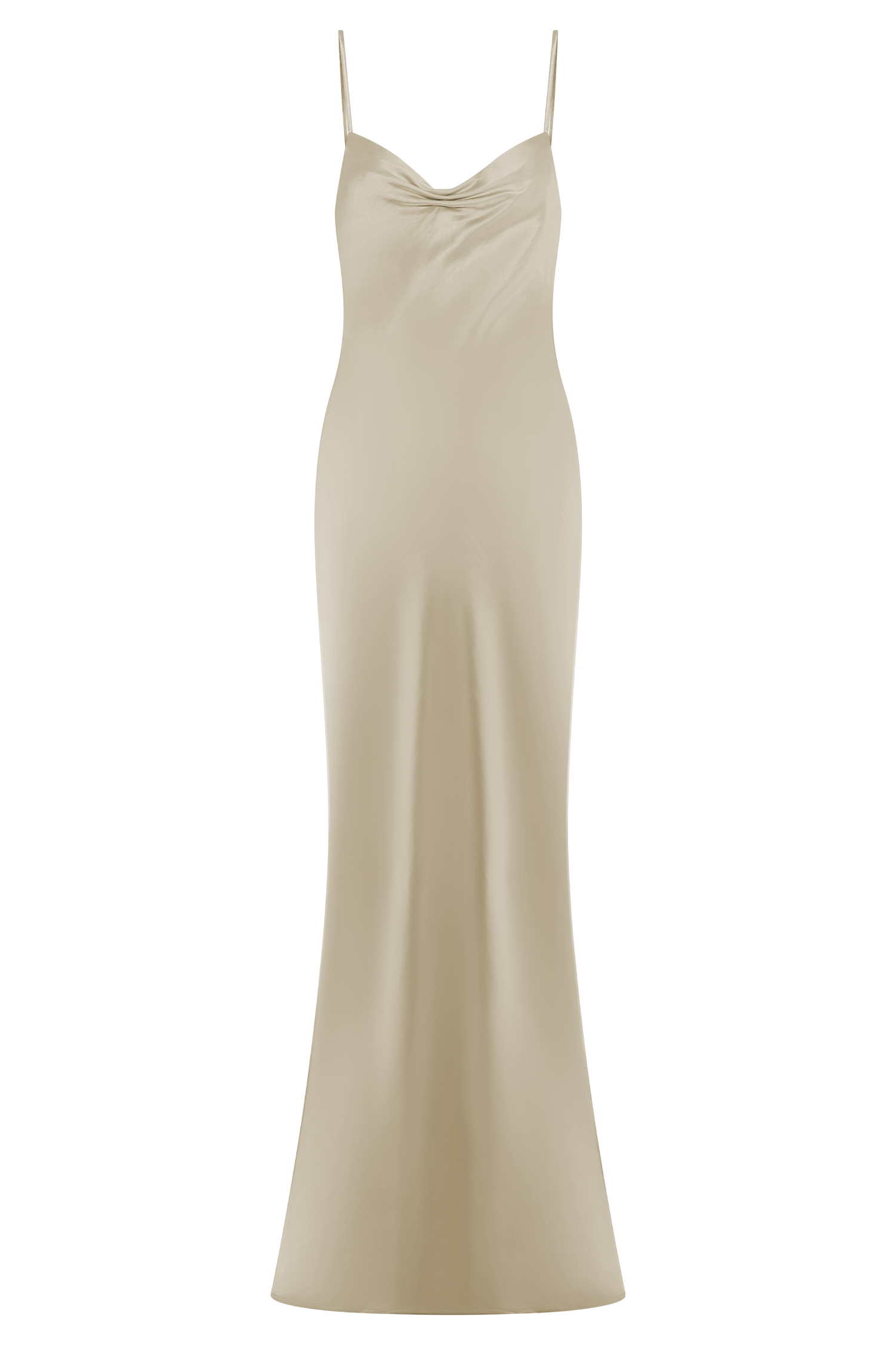 Lilly Sweetheart Satin Maxi Dress - Blush Gold、mySite、solidvoid