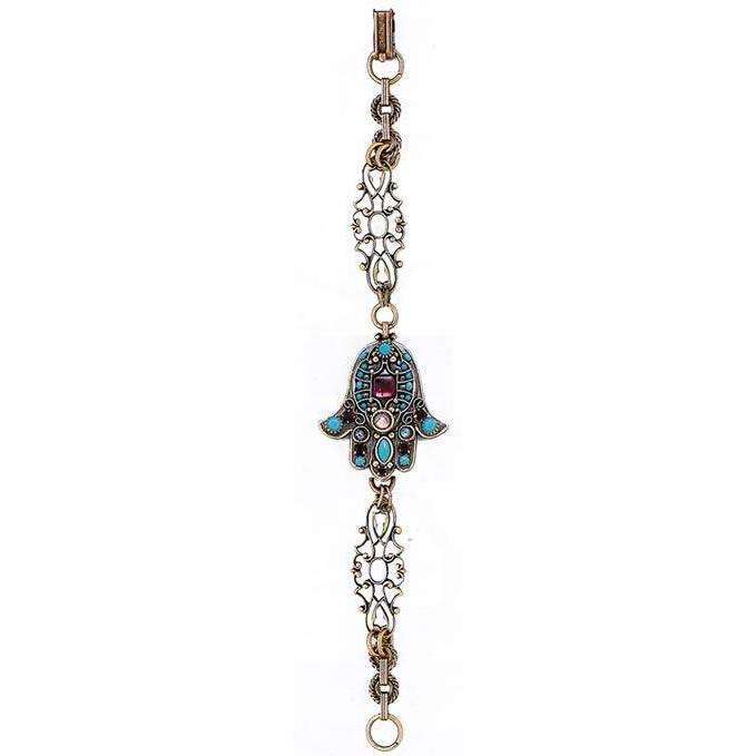 Michal Golan Howlite Turquoise and Abalone Hamsa Bracelet、mySite、topwebapps
