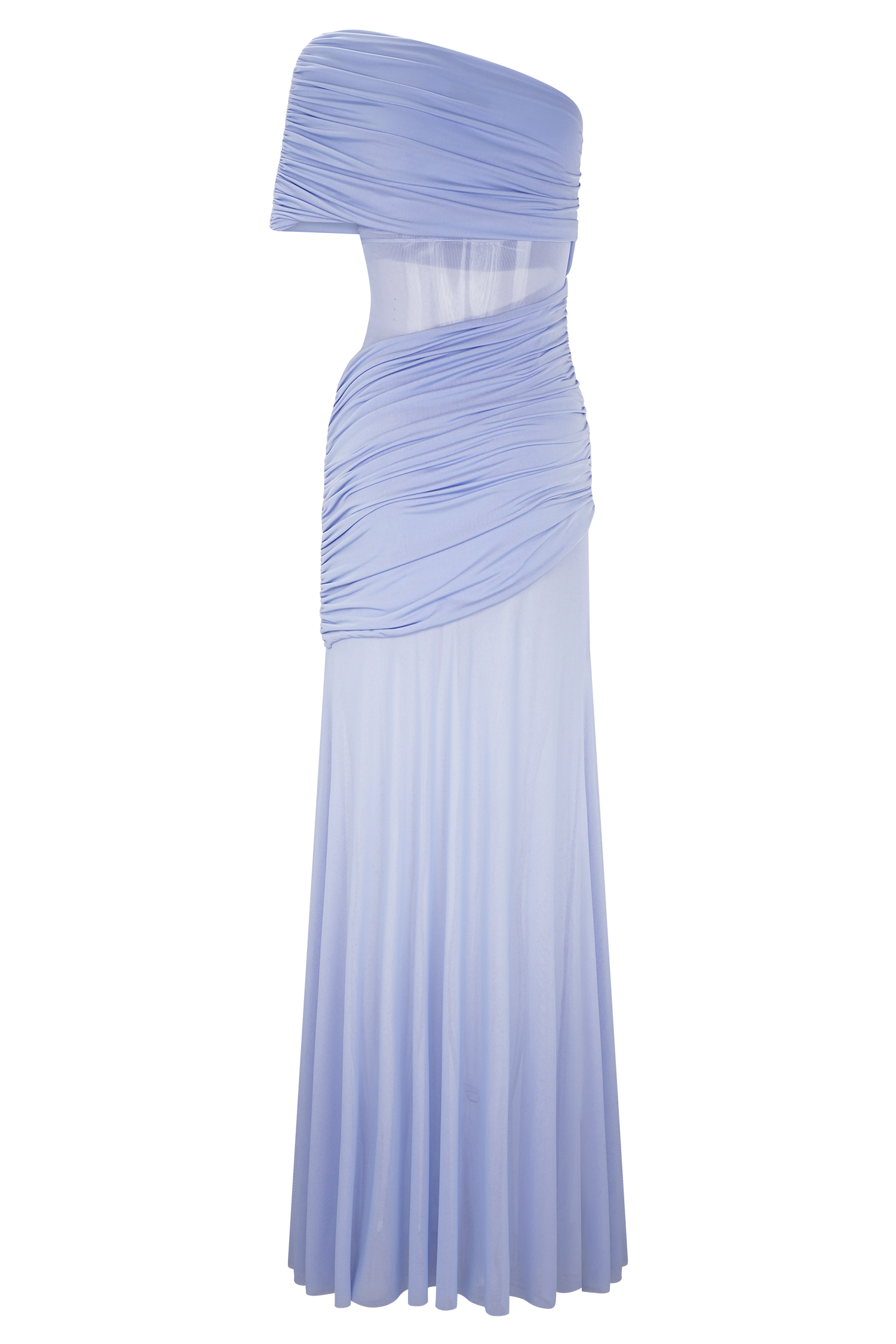 Dallas One Shoulder Mesh Maxi Dress - Lavender、mySite、solidvoid