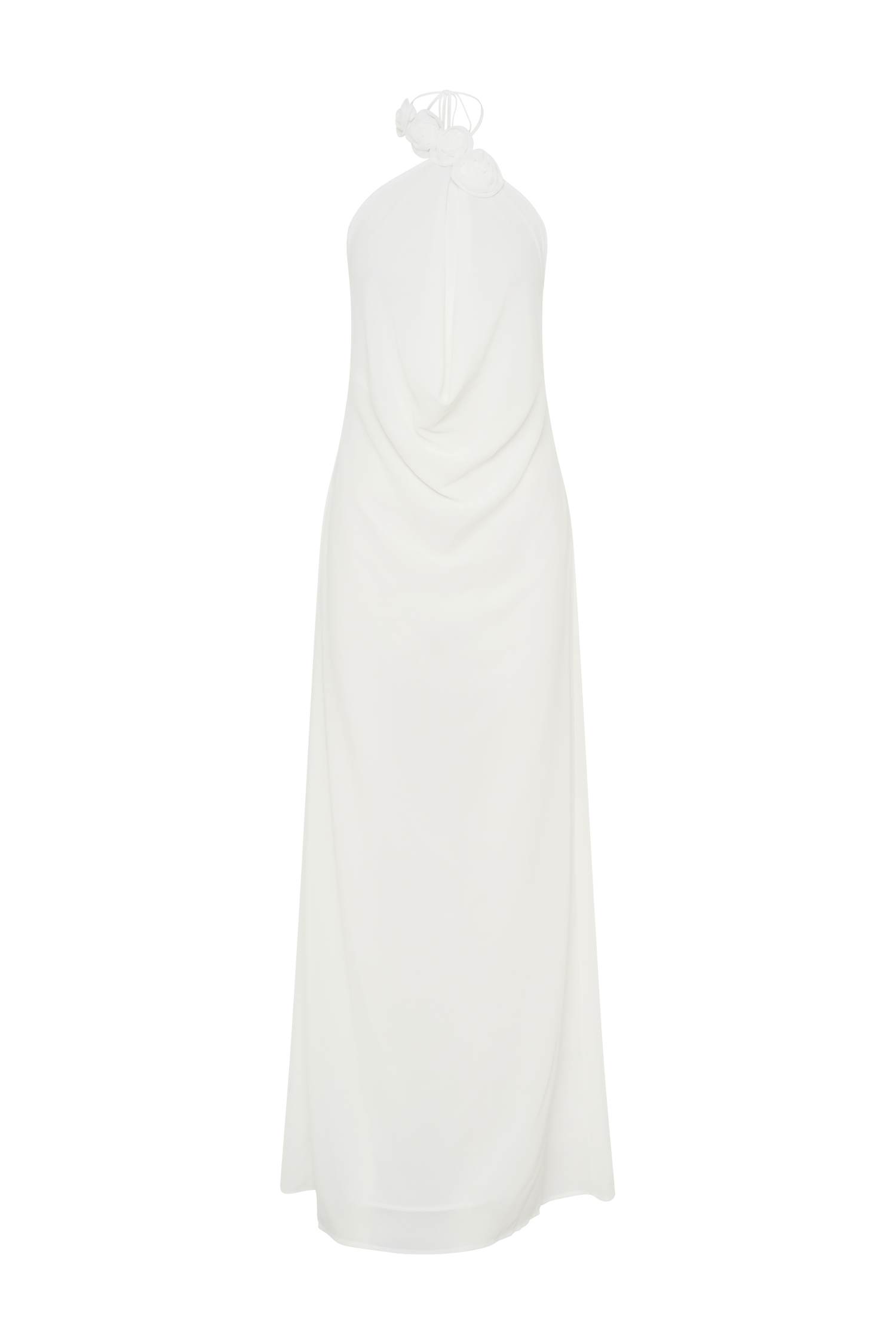 Rosalia Cowl Neck Maxi Dress - White、mySite、solidvoid