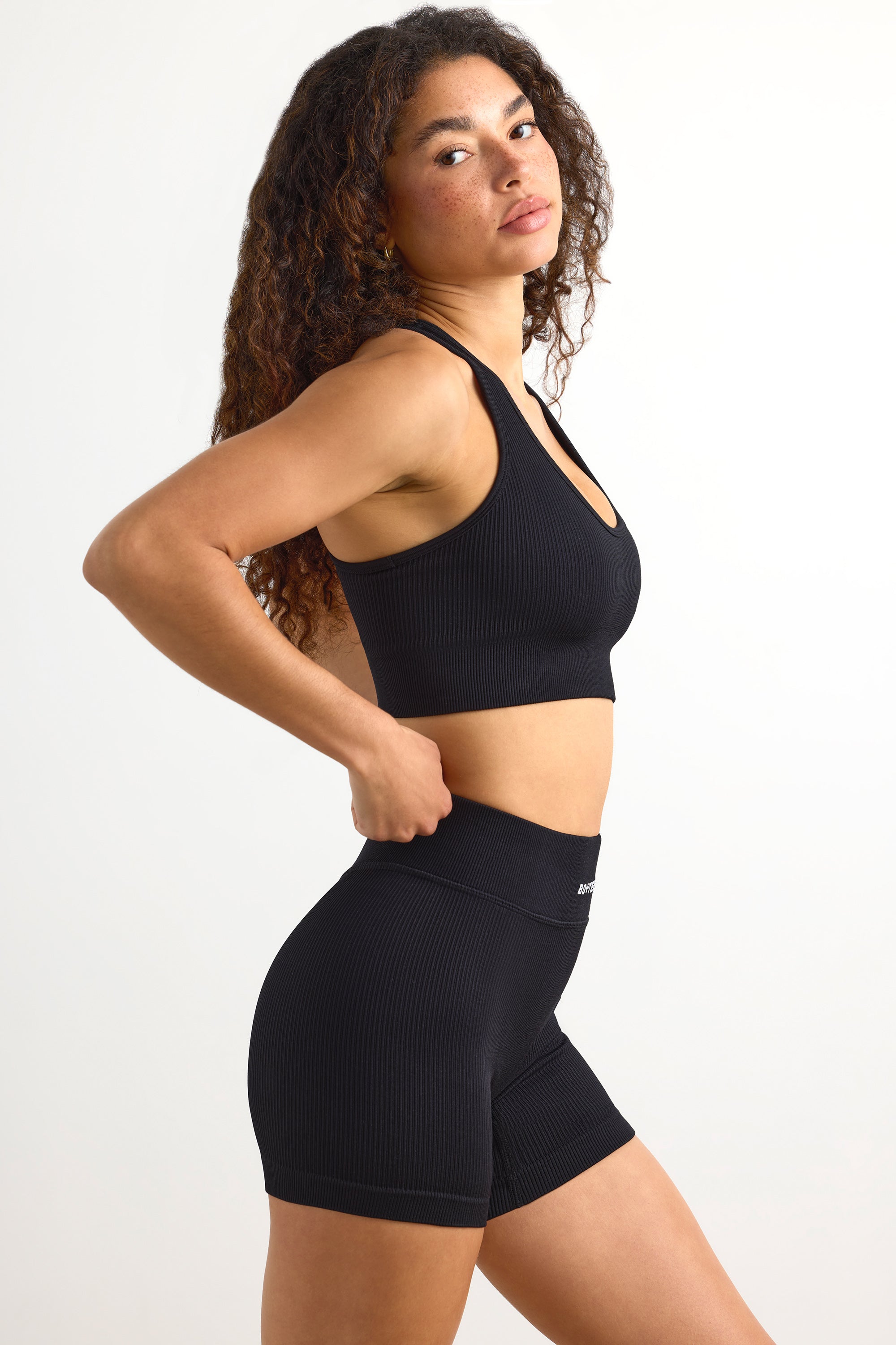 FlexiRib Mini Shorts in Black、mySite、solidvoid