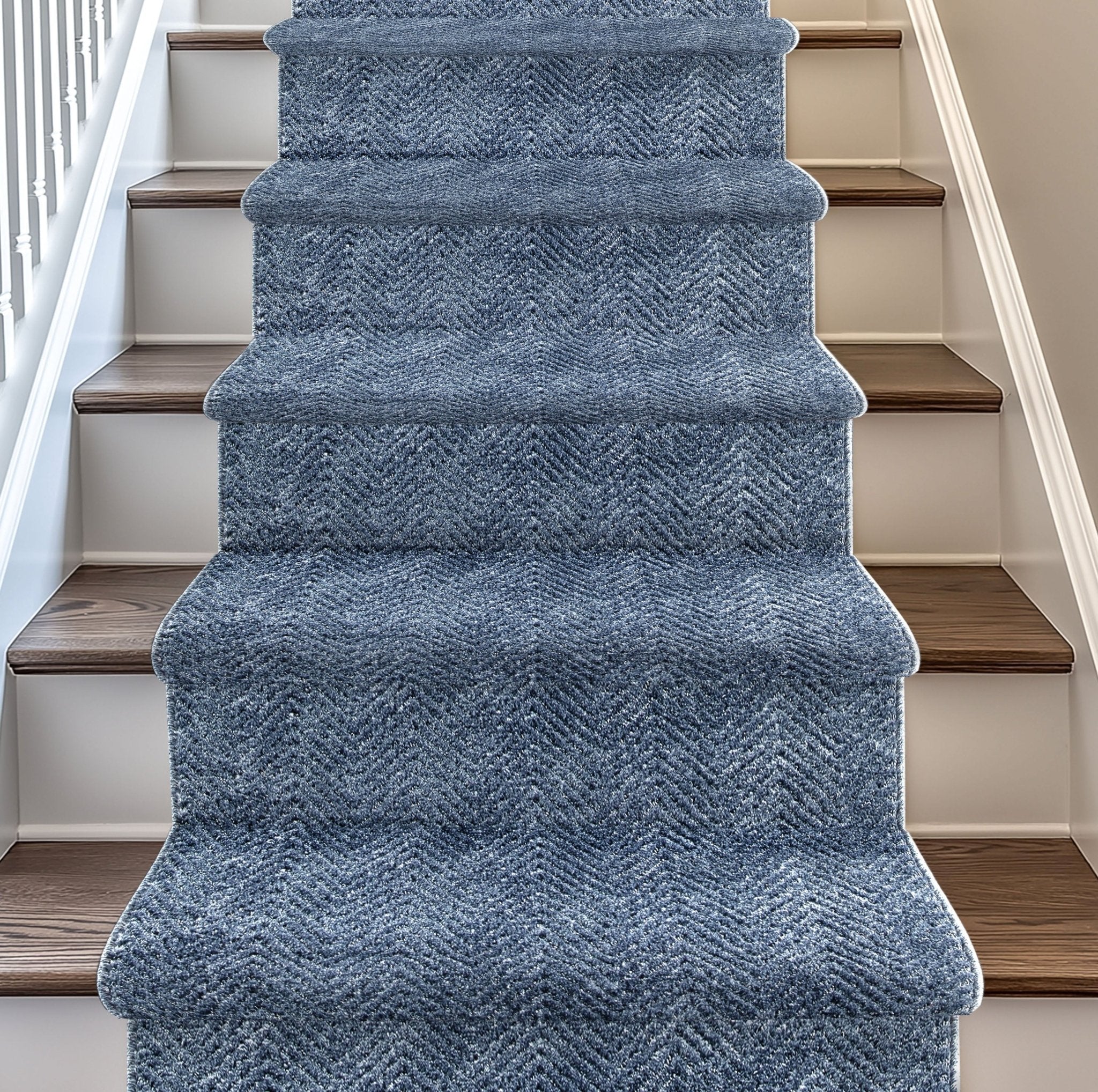 Custom Size Runner Pompeii Modern Blue Choose Your Width x Choose Your Length Hallway & Stair Runner Rug、mySite、gigharbornorthrealestate