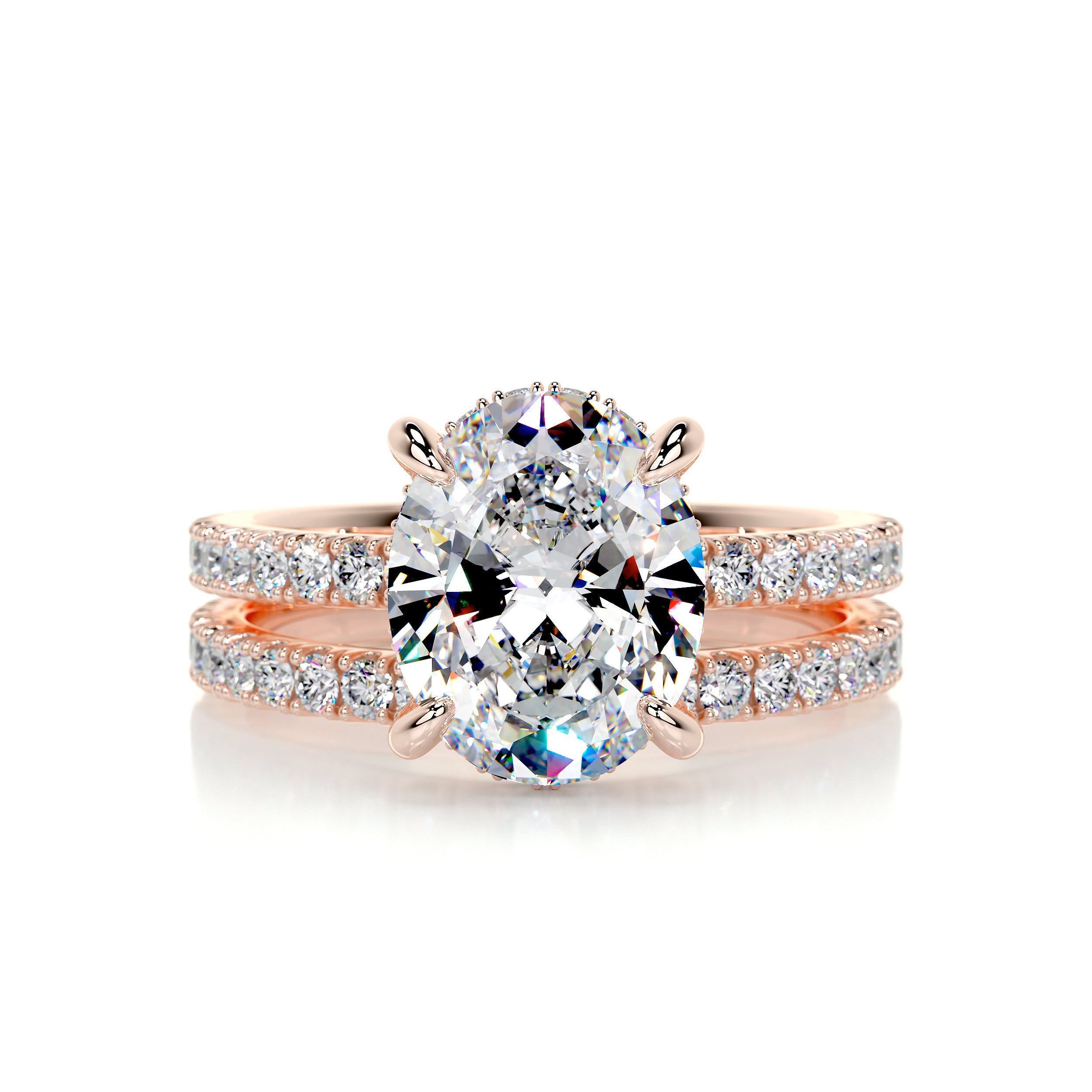 Lucy Moissanite & Diamonds Bridal Set -14K Rose Gold、mySite、hinf8tx79