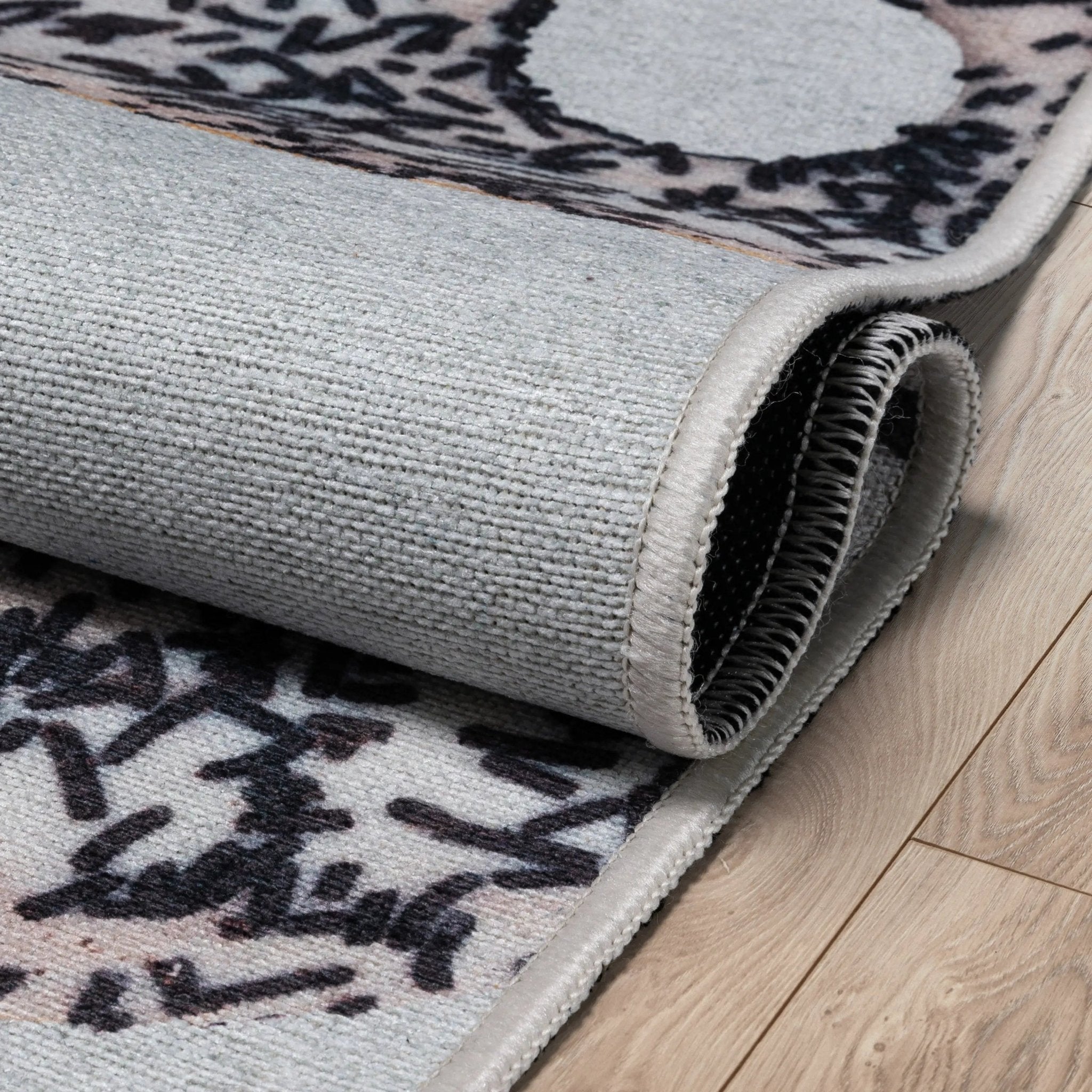 Multi White Sprinkles Donut Novelty Ivory Black Flat-Weave Rug、mySite、gigharbornorthrealestate