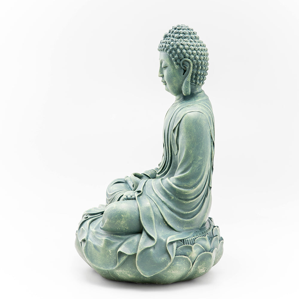 Buddha on Lotus Throne Statue, Green、mySite、topwebapps
