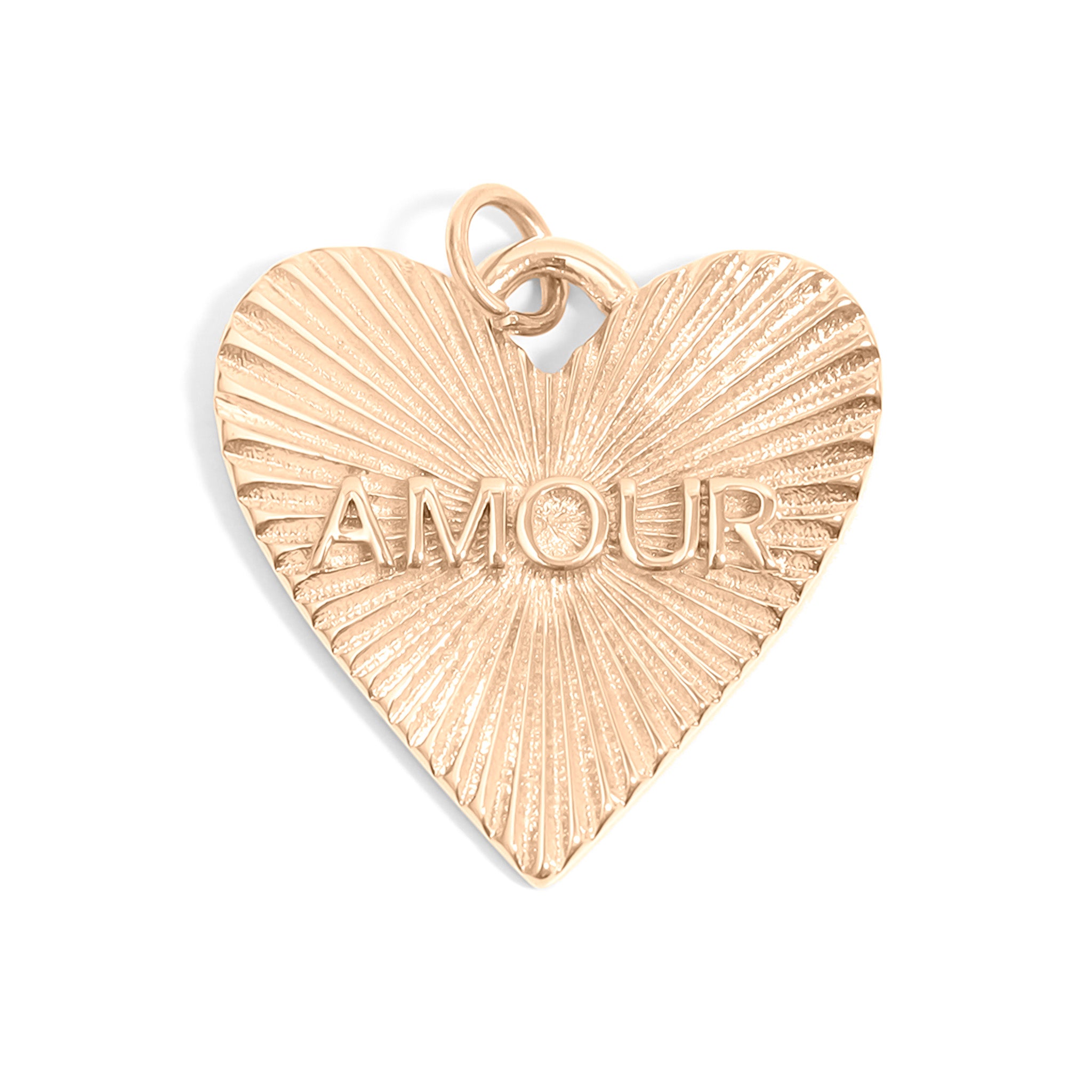 18K Gold PVD Stainless Steel Sunburst Heart Amour Charm / PDL0232、mySite、dreamappss