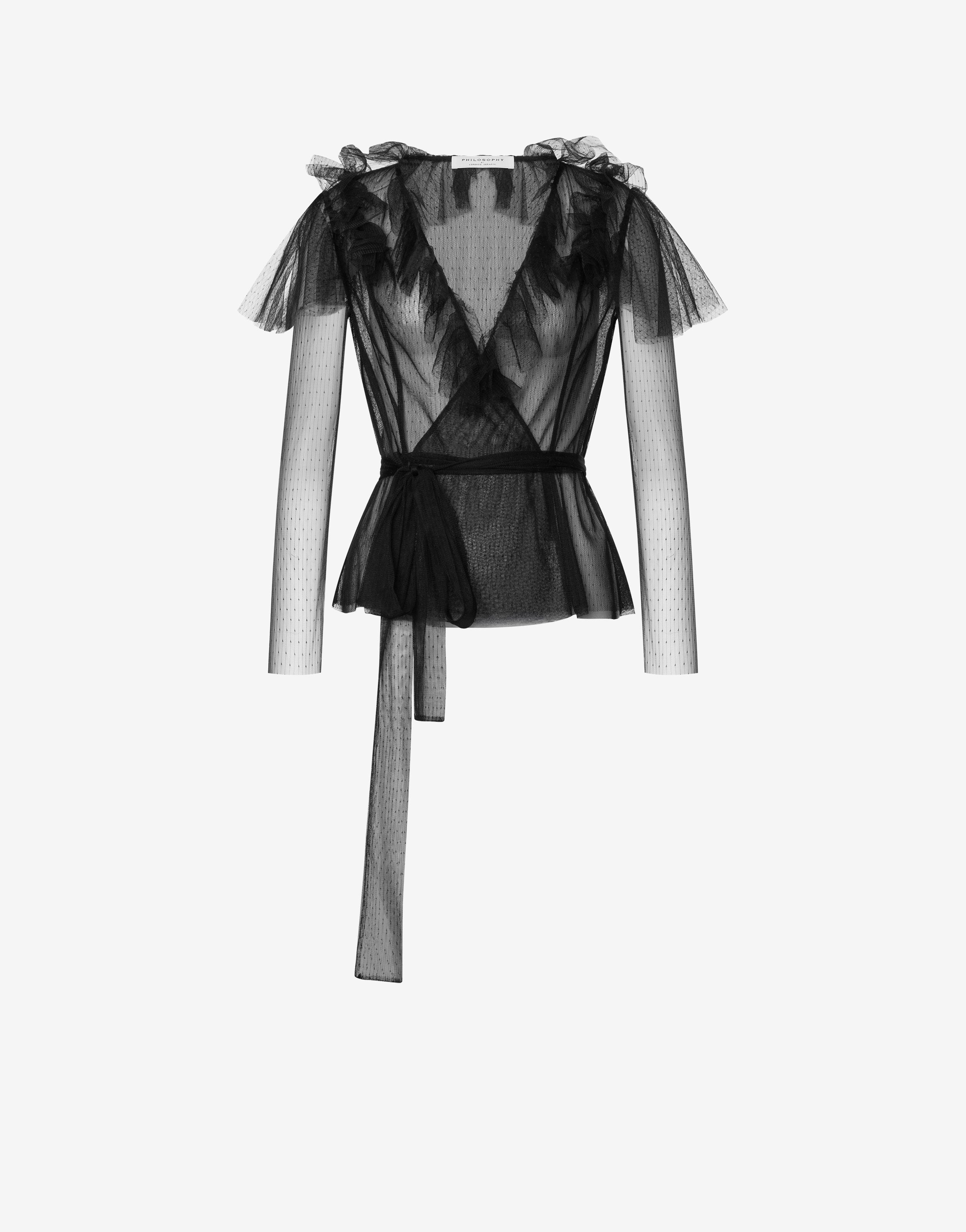 Camicia in tulle pois d'esprit.、mySite、aoinhome