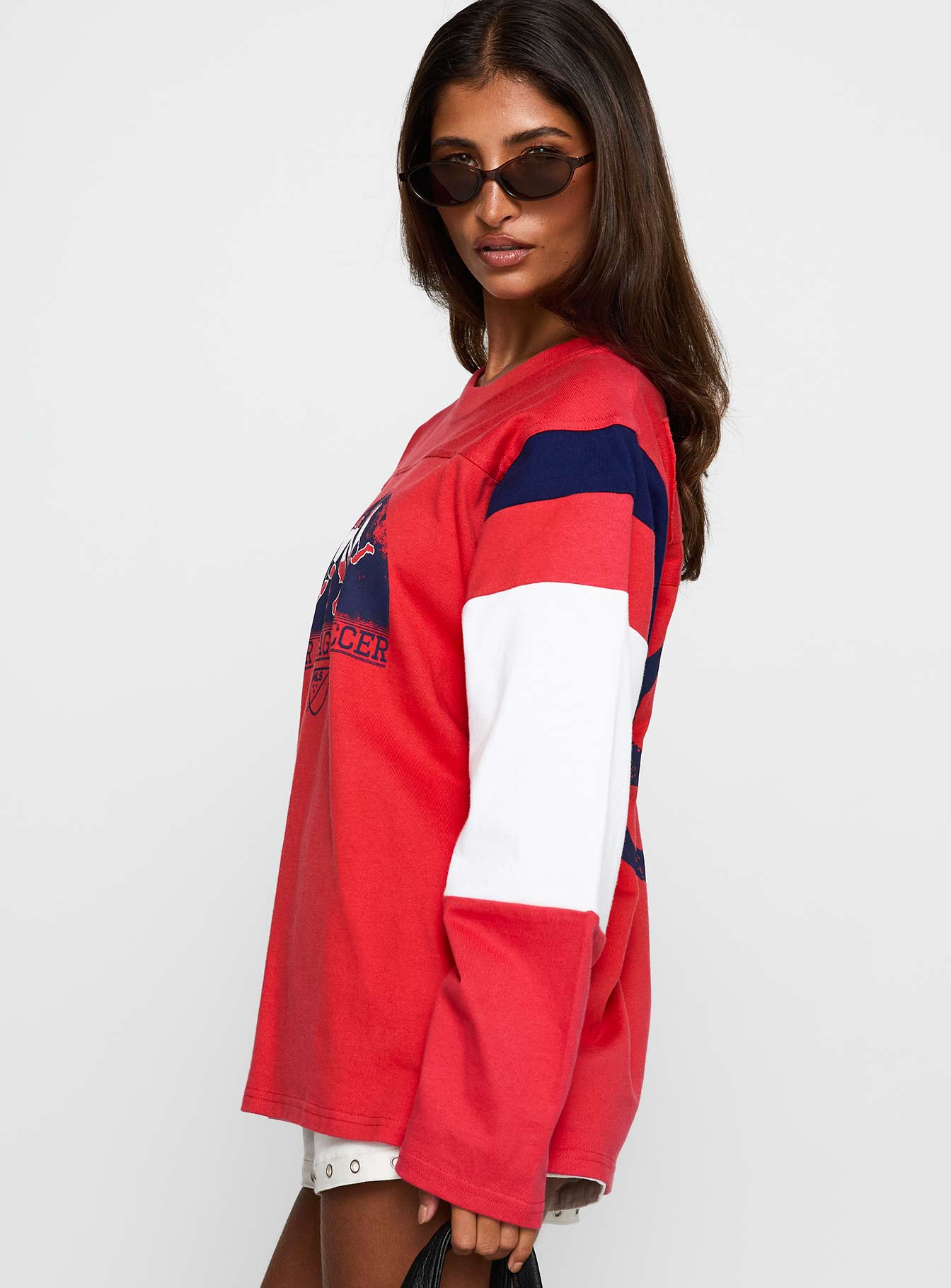 MLS 96 Retro Oversized Long Sleeve Top Red、mySite、solidvoid