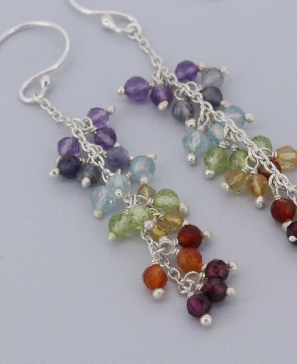 Sterling Silver Chakra Stones Earrings、mySite、topwebapps