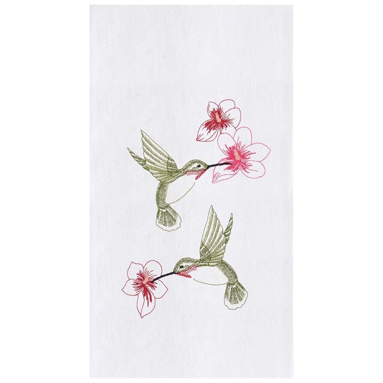 Hummingbird or Bee Happy Kitchen Tea Towel Embroidered、mySite、g9winljtr