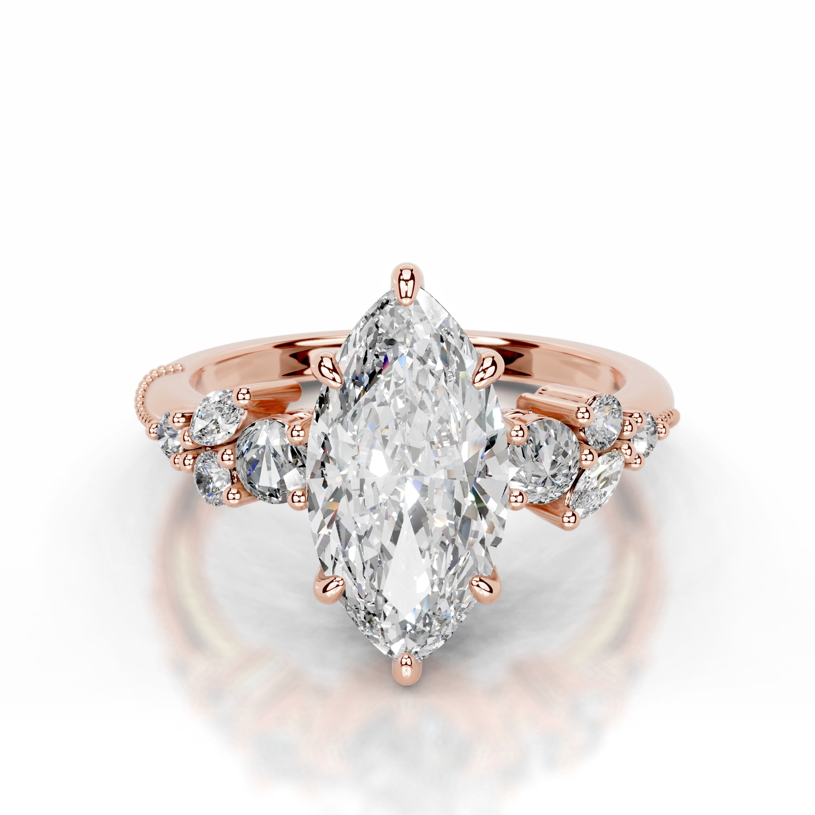 Eduarda Lab Grown Diamond Ring - 14K Rose Gold、mySite、hinf8tx79