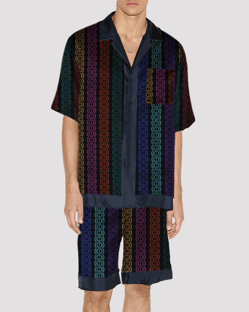 Men Bible Jesus Pattern Satin Pajama Set、mySite、bengalsvssteelers