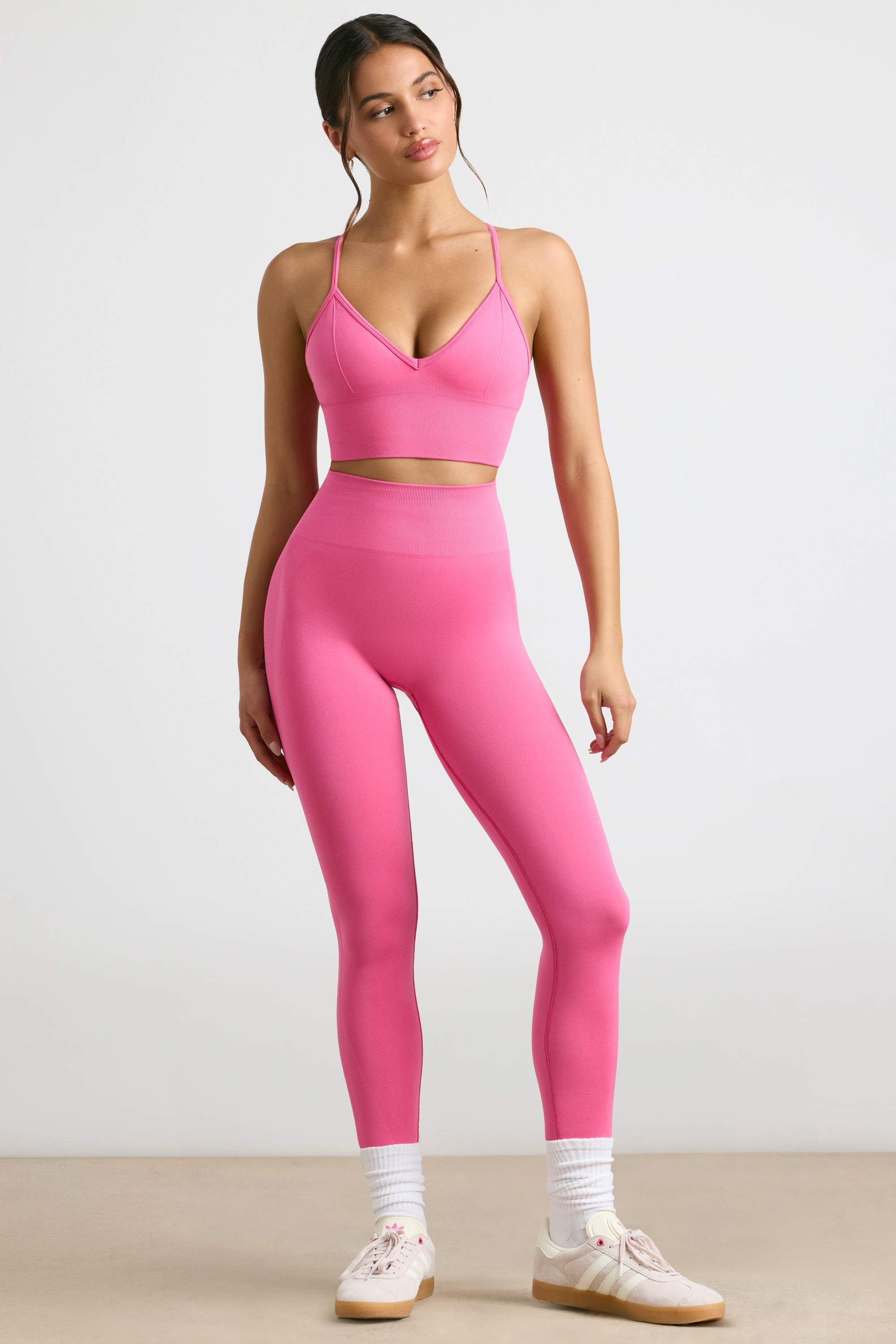 Petite High-Waist Define Luxe Leggings in Hot Pink、mySite、solidvoid