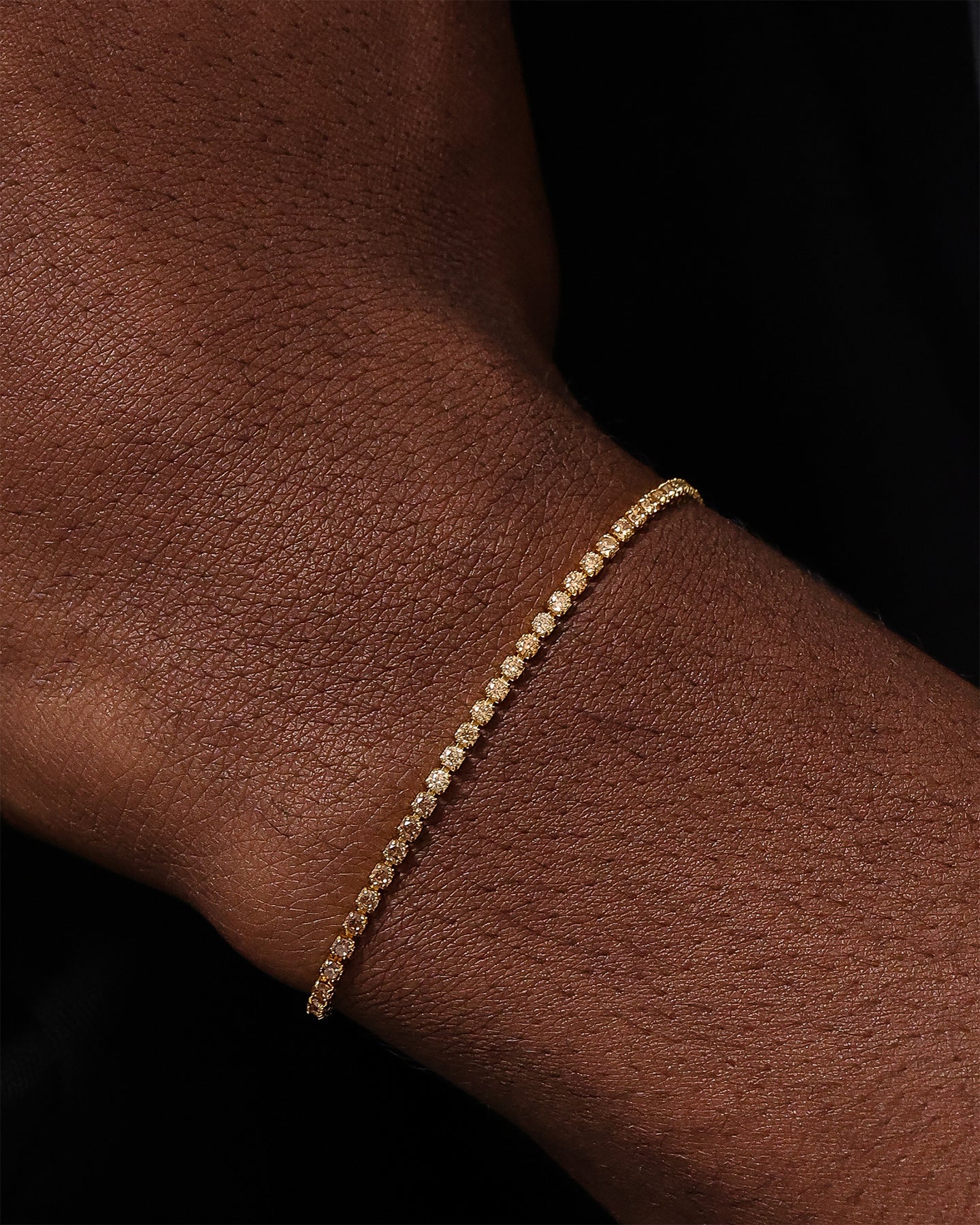 Saint Morta Micro Coloured Tennis Bracelet Gold/Brown、mySite、zt4zffjzw