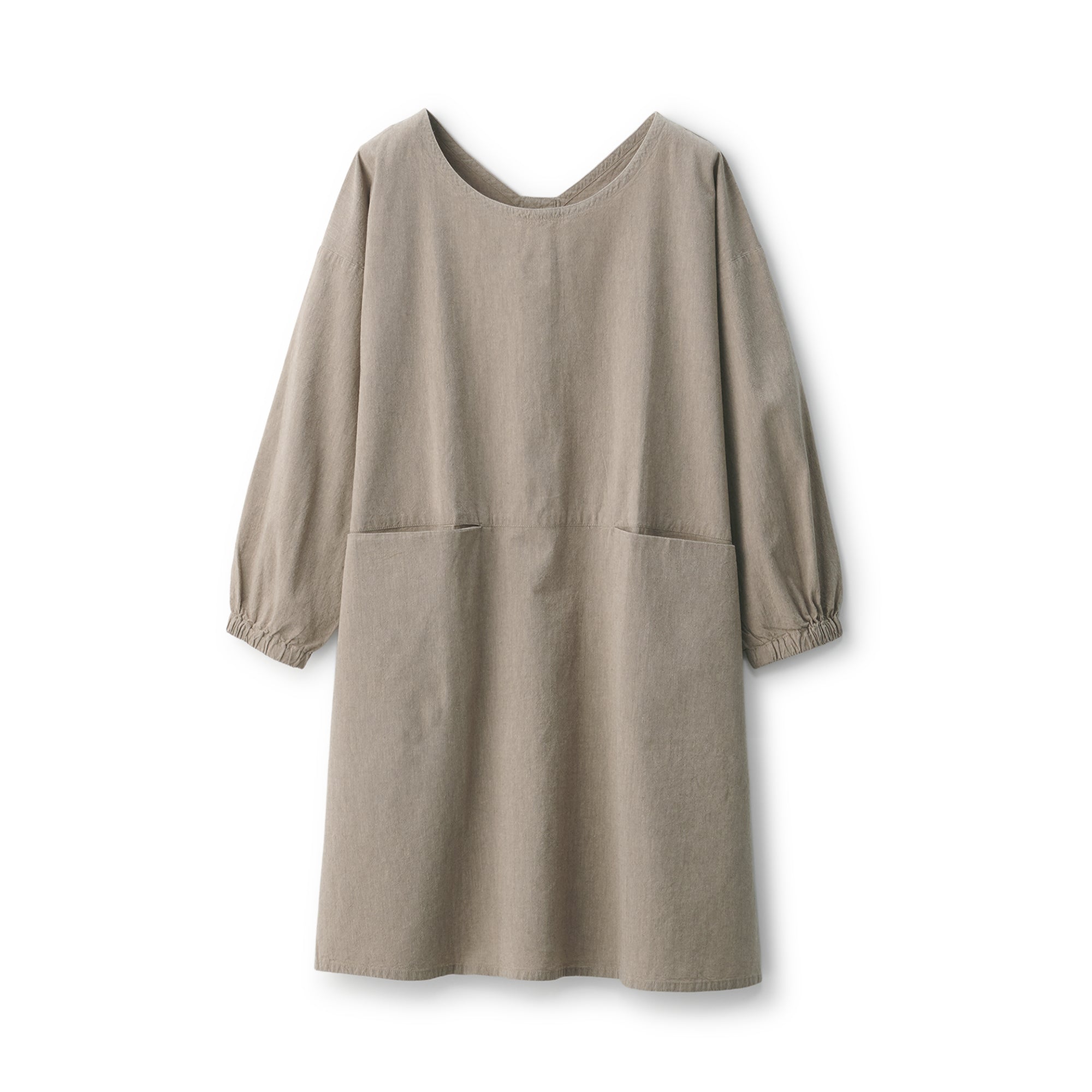  Easy Fit Long Sleeve Apron - Dark Beige、mySite、sugarbowlscore