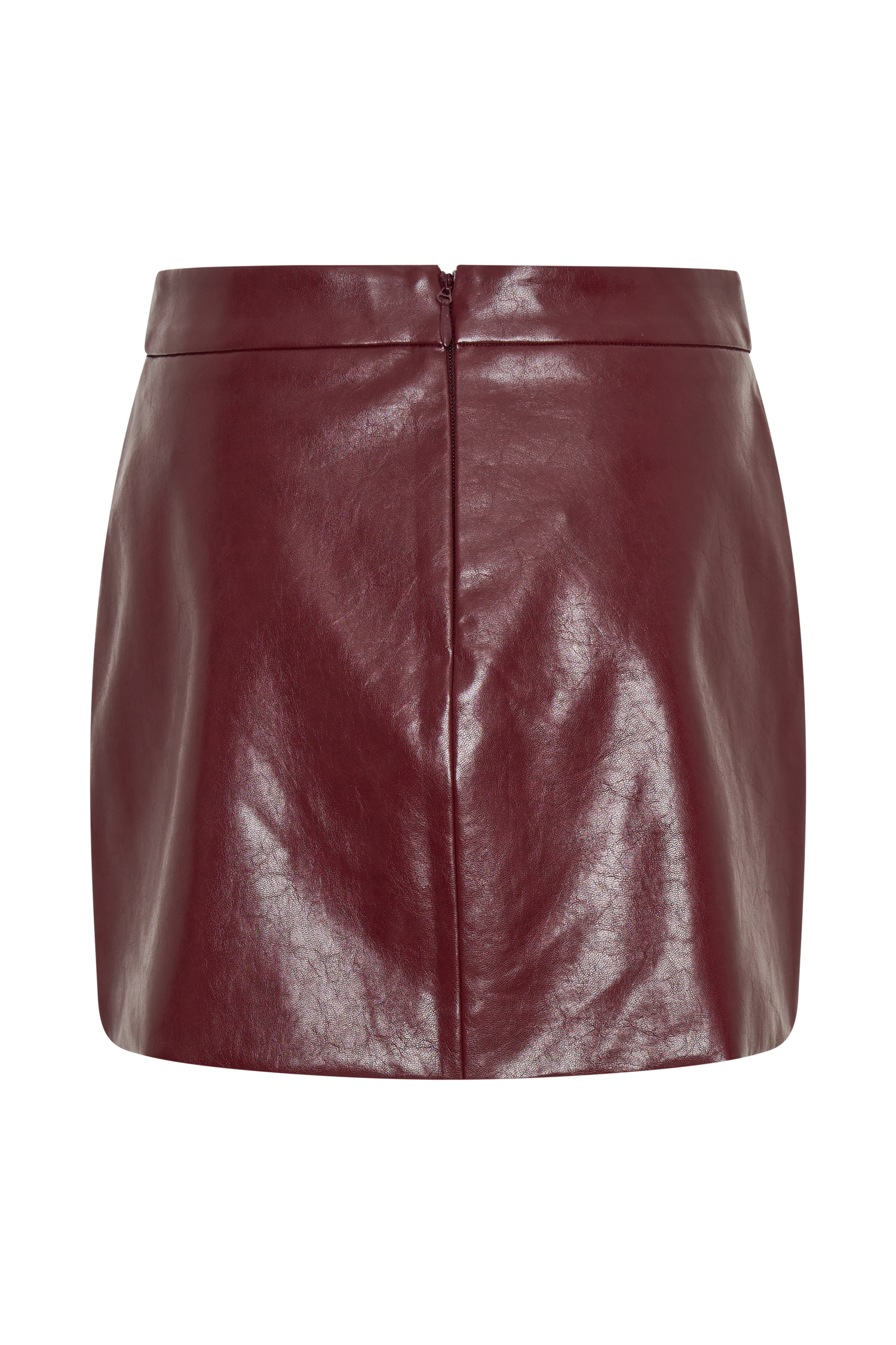 Coralia Faux Leather Bubble Mini Skirt - Cherry Red、mySite、solidvoid