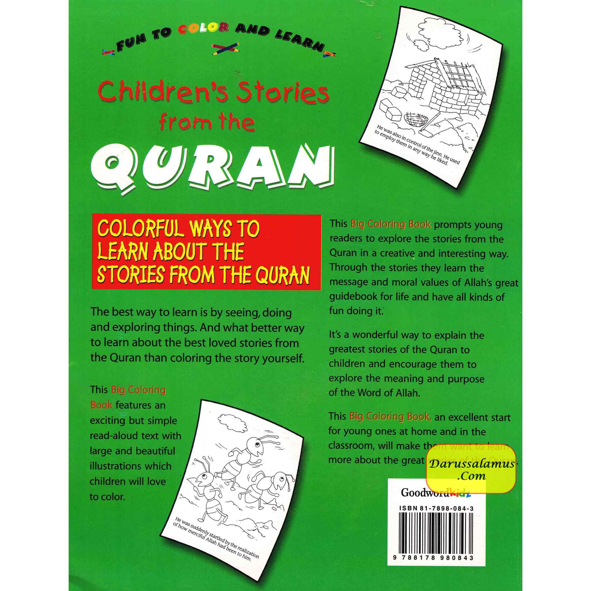 Fun To Color and Learn : Children's Stories from the Quran - Big Coloring Book 1 By Saniyasnain Khan、mySite、topwebapps
