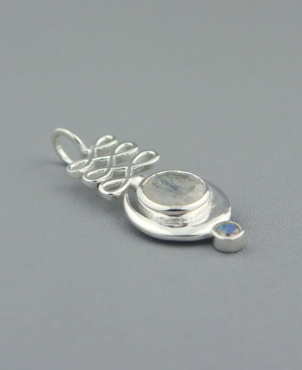 Sterling Silver Moon, Unalome Moonstone Pendant、mySite、topwebapps