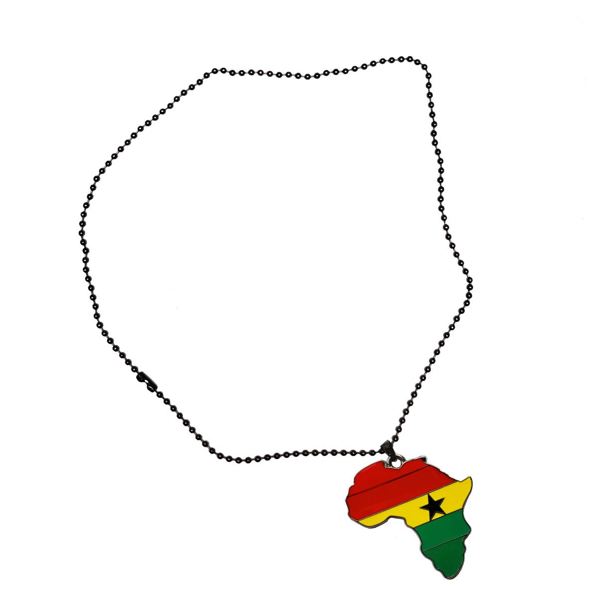 Ghana Flag Pendant Necklace African Map Chain、mySite、solidvoid