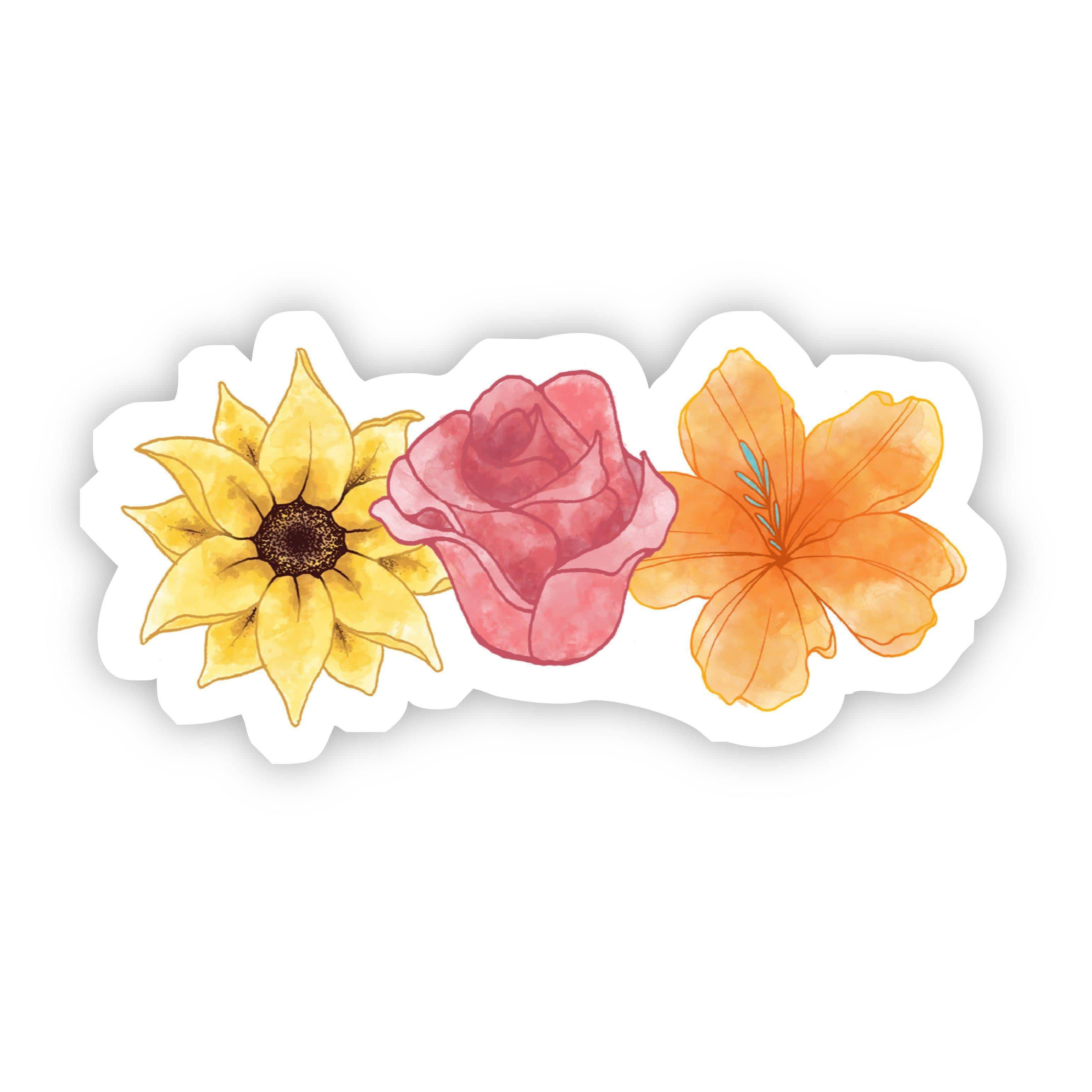  Multiple Flowers Watercolor Sticker、mySite、elrpsem3k