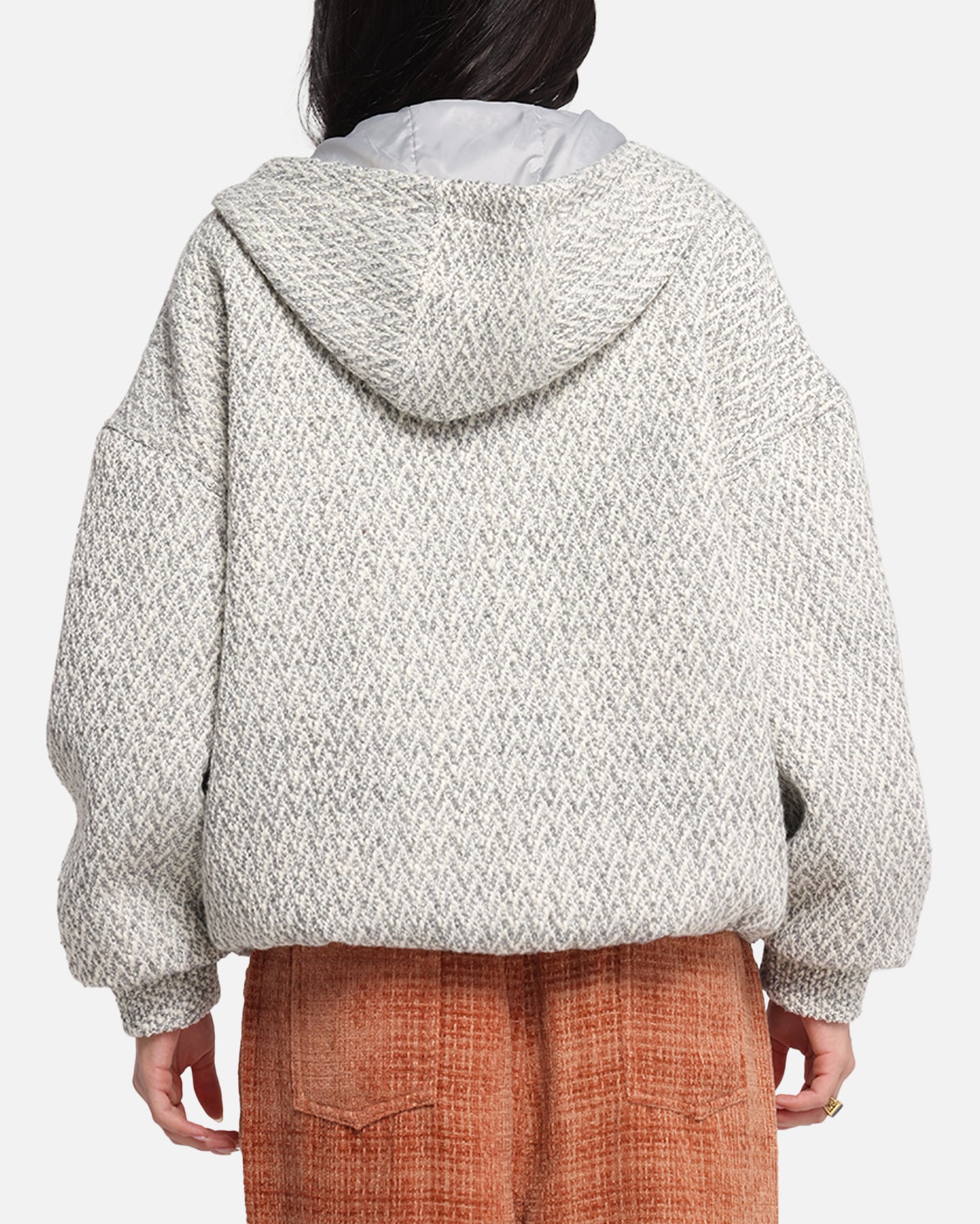 XXIII Boucle Tweed Zip Hoodie Grey Marle、mySite、zt4zffjzw