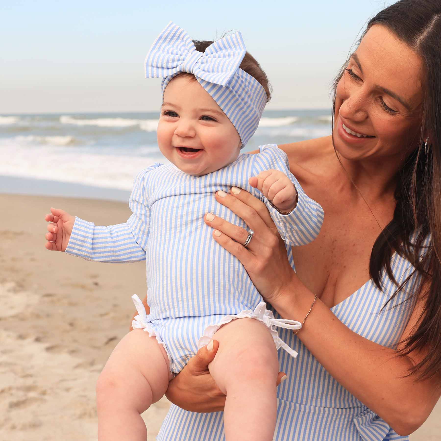  Long Sleeve Rash Guard With Ruffle Bottom | Seersucker Blue、mySite、layawaytickets