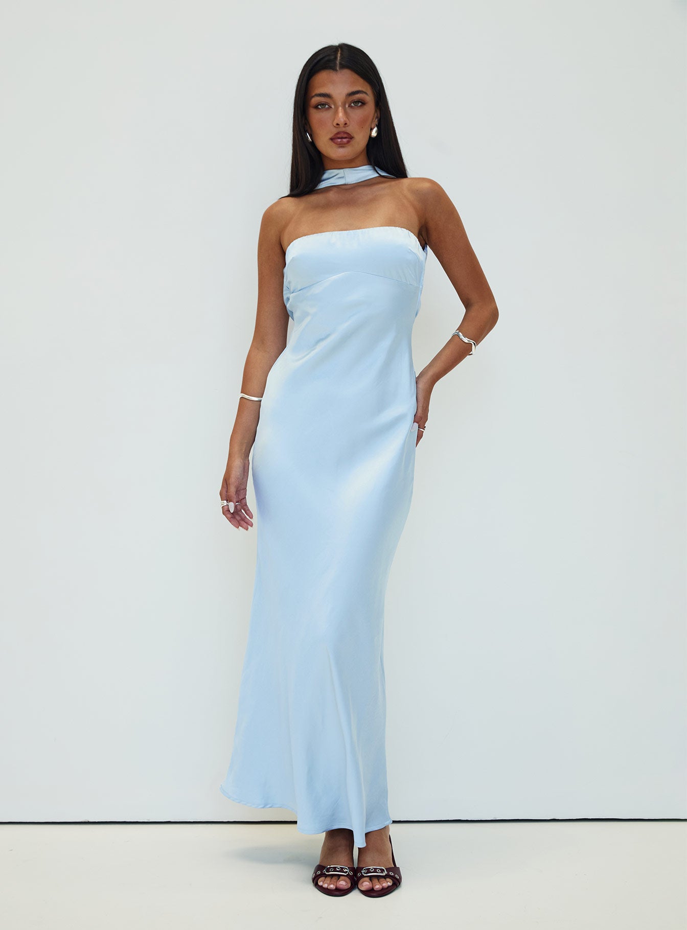 Legacies Strapless Maxi Dress Icy Blue Petite、mySite、solidvoid