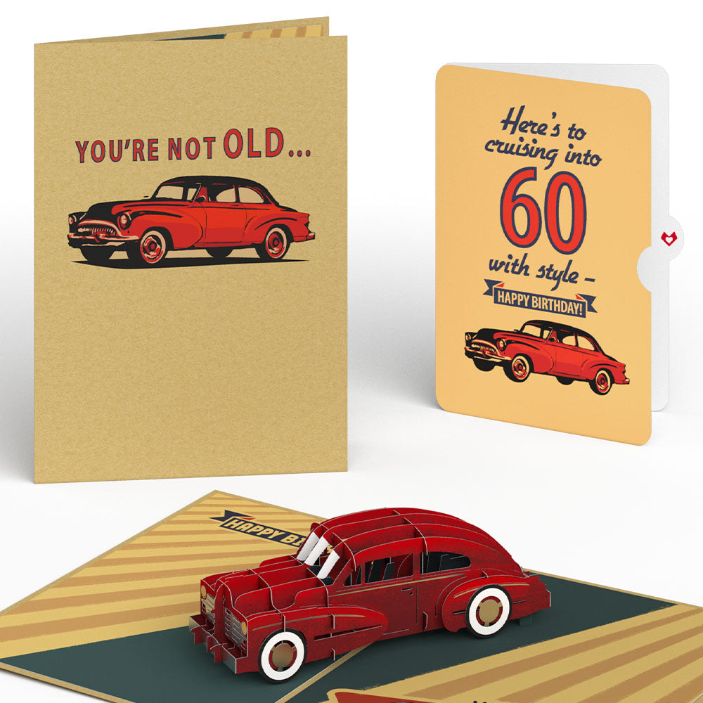 Classic Car 60th Birthday Pop-Up Card and Sentiment Set、mySite、solidvoid