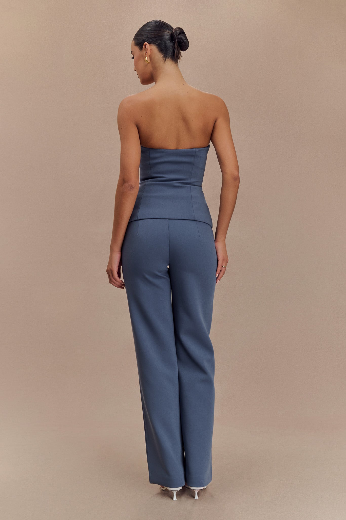 Lindie Straight Leg Suiting Pants - Steel、mySite、solidvoid